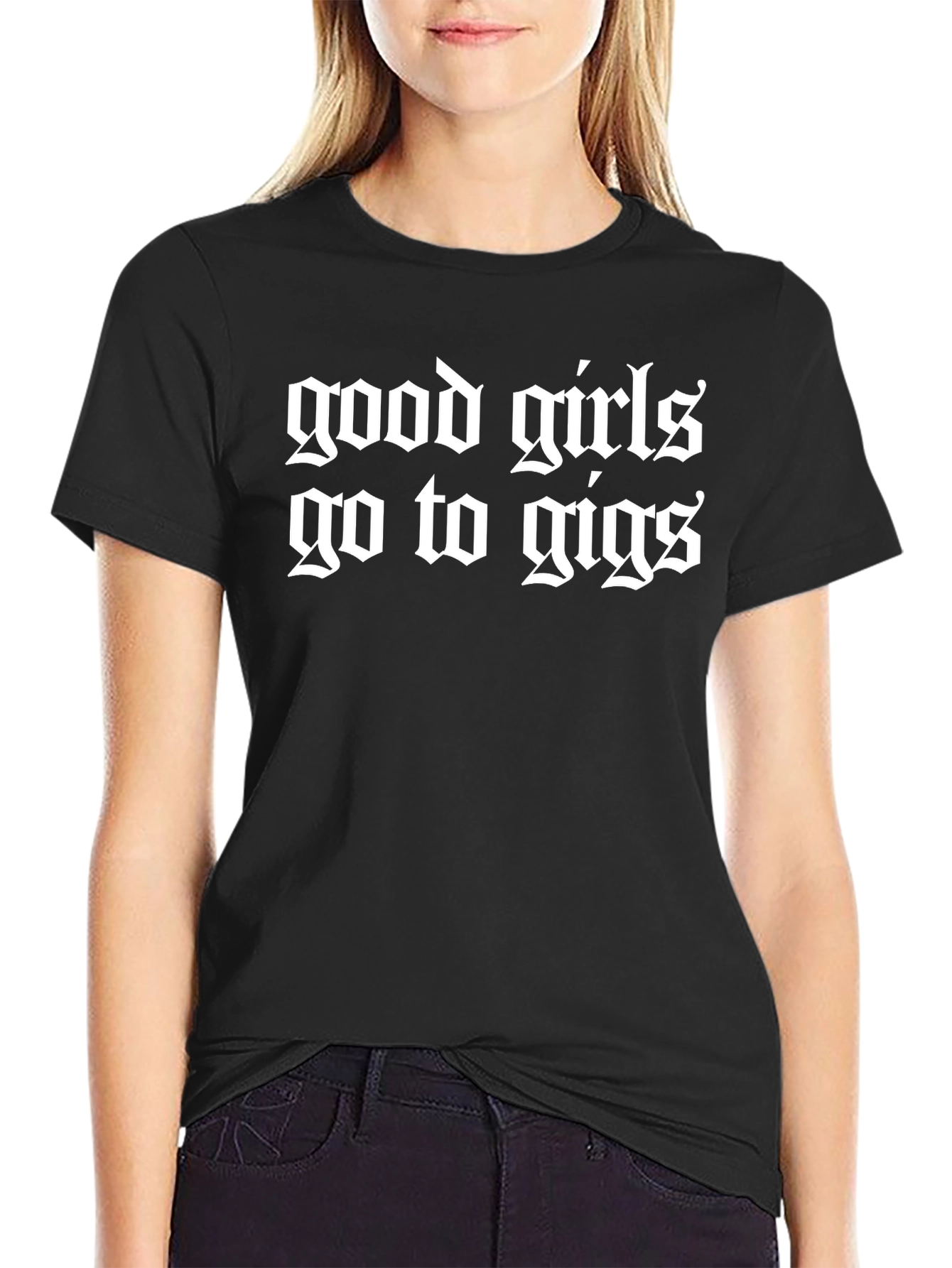 Good Girls Go to Gigs Black Graphic Tee