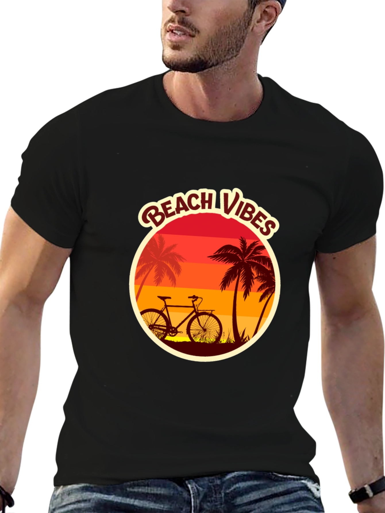 Beach Vibes Graphic Tee - Black
