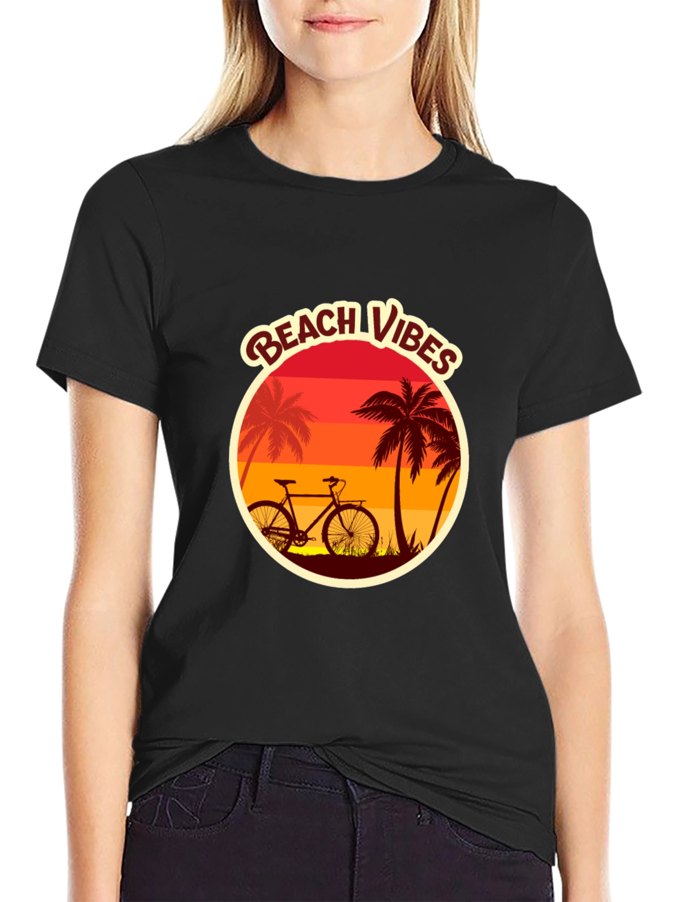 Beach Vibes Graphic Tee - Black