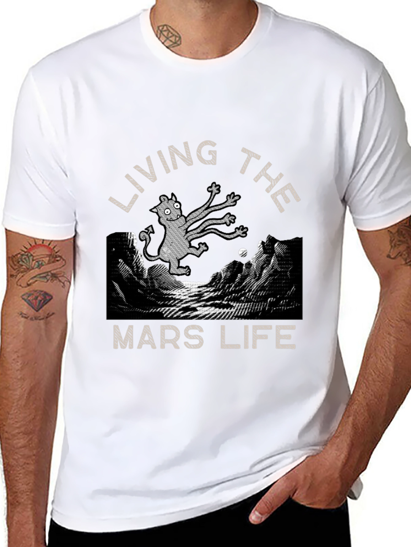 Living The Mars Life T-Shirt: Unique Alien Design