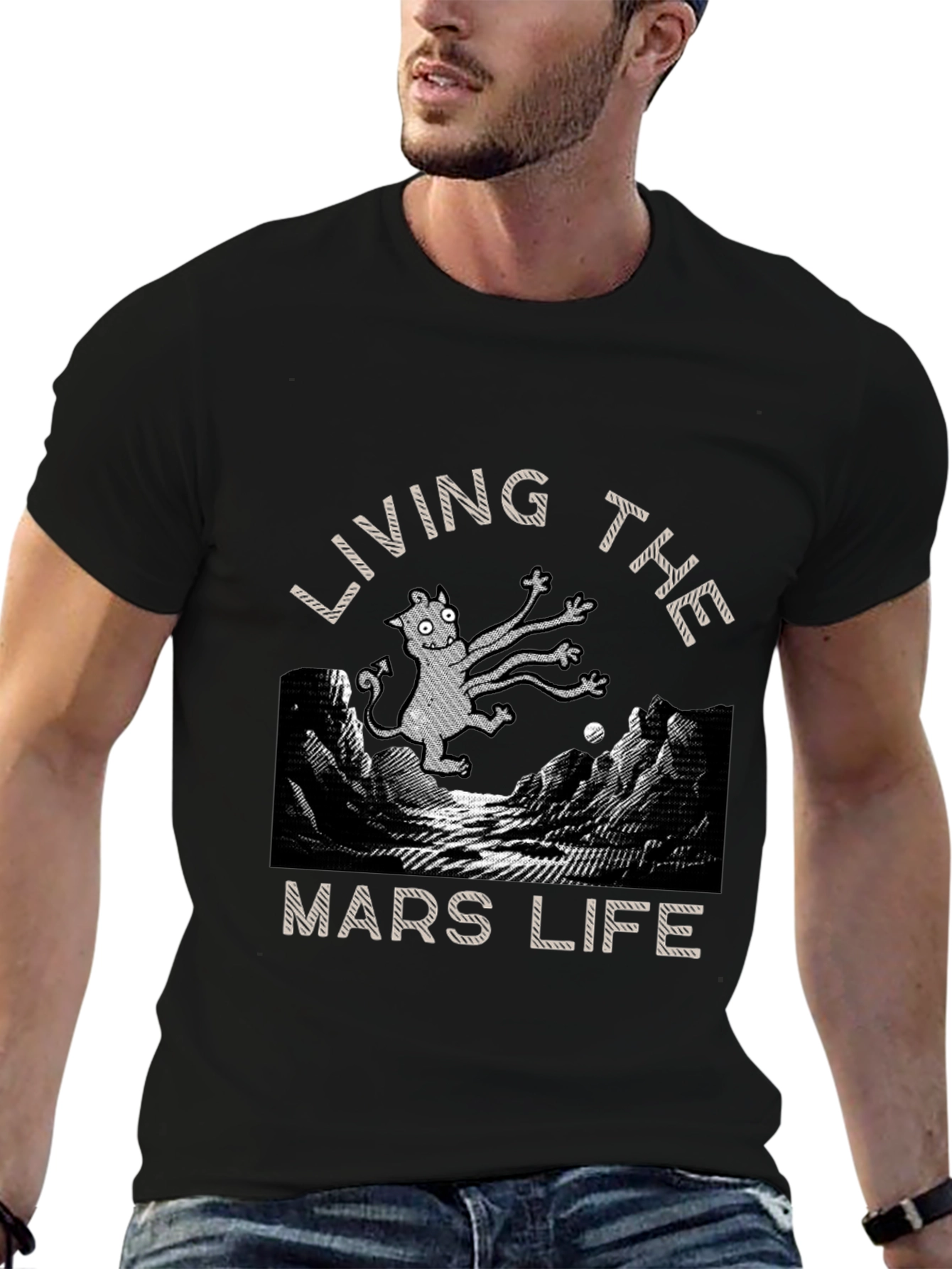 Living The Mars Life T-Shirt: Unique Alien Design