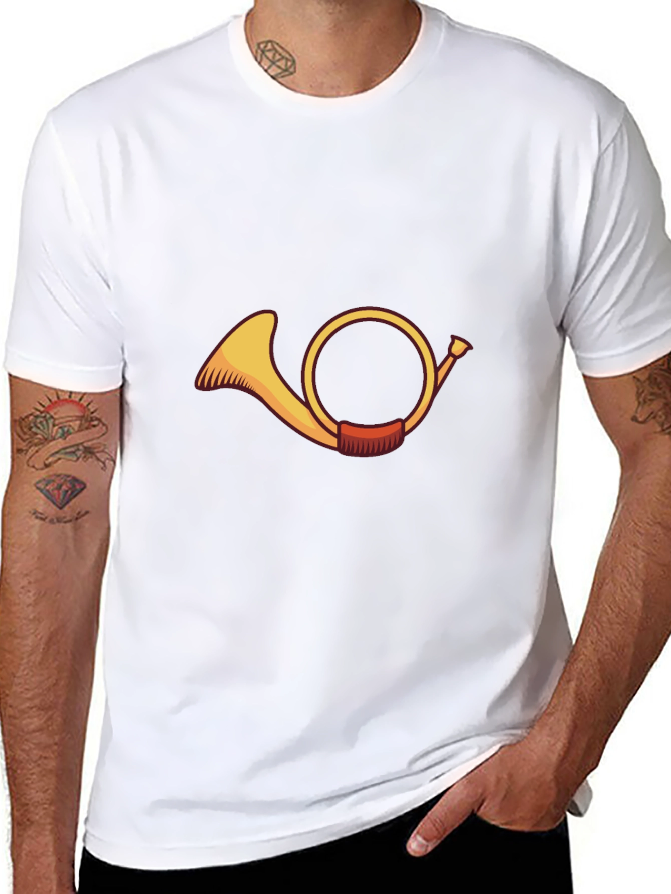 French Horn Graphic T-Shirt - Musical Instrument Tee