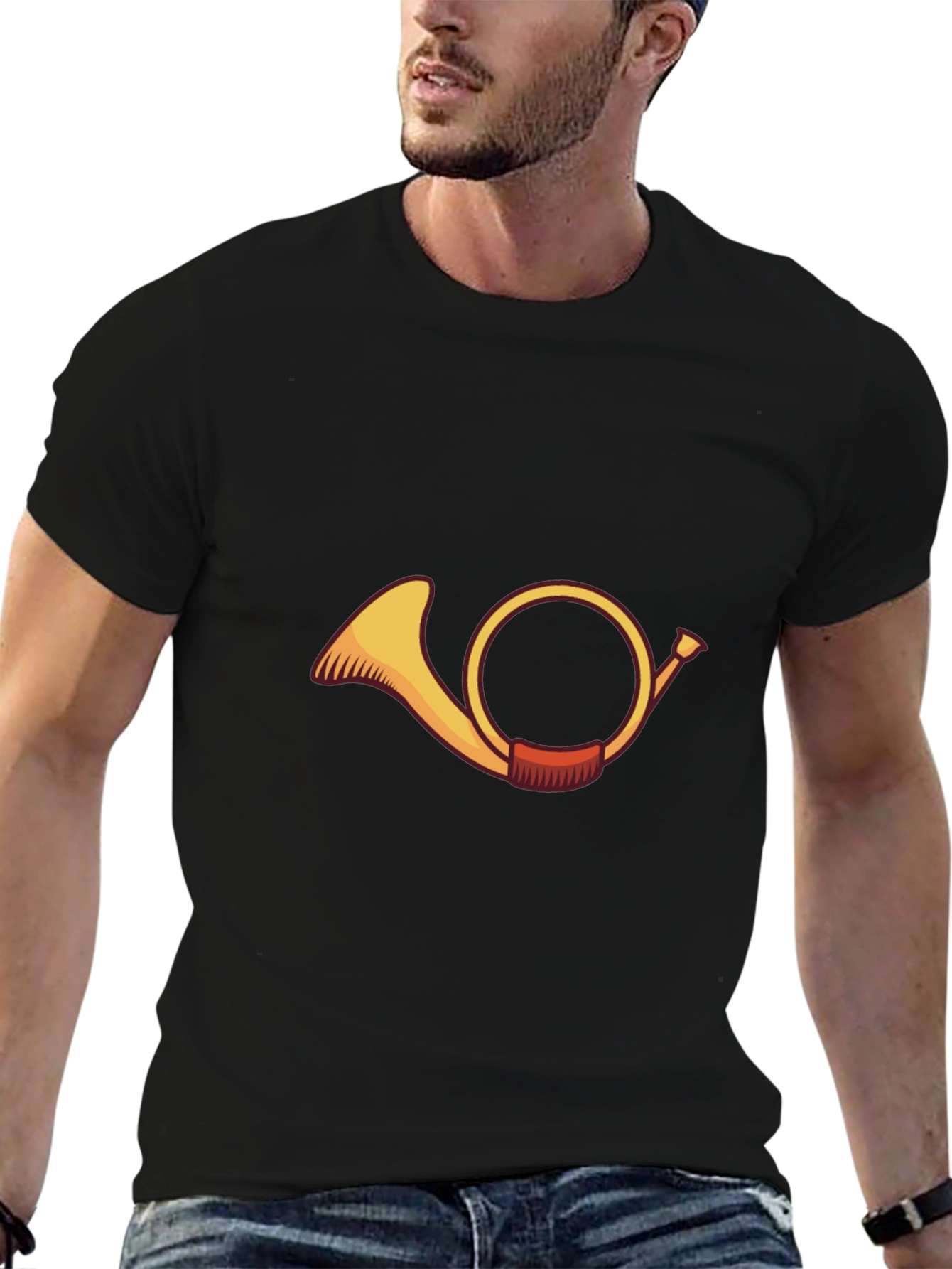 French Horn Graphic T-Shirt - Musical Instrument Tee