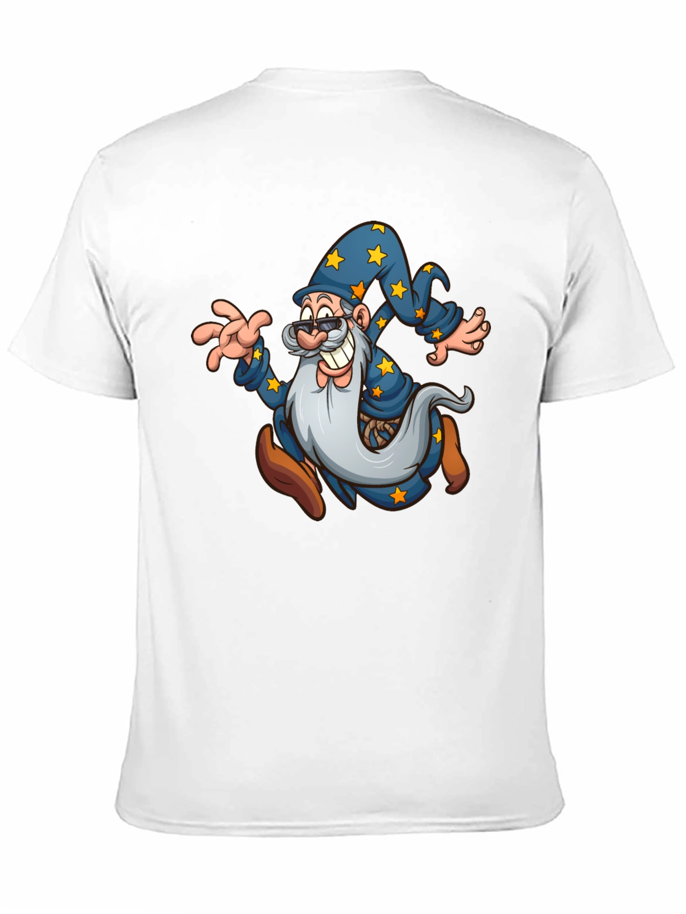Wizard Cartoon Graphic T-Shirt - Black