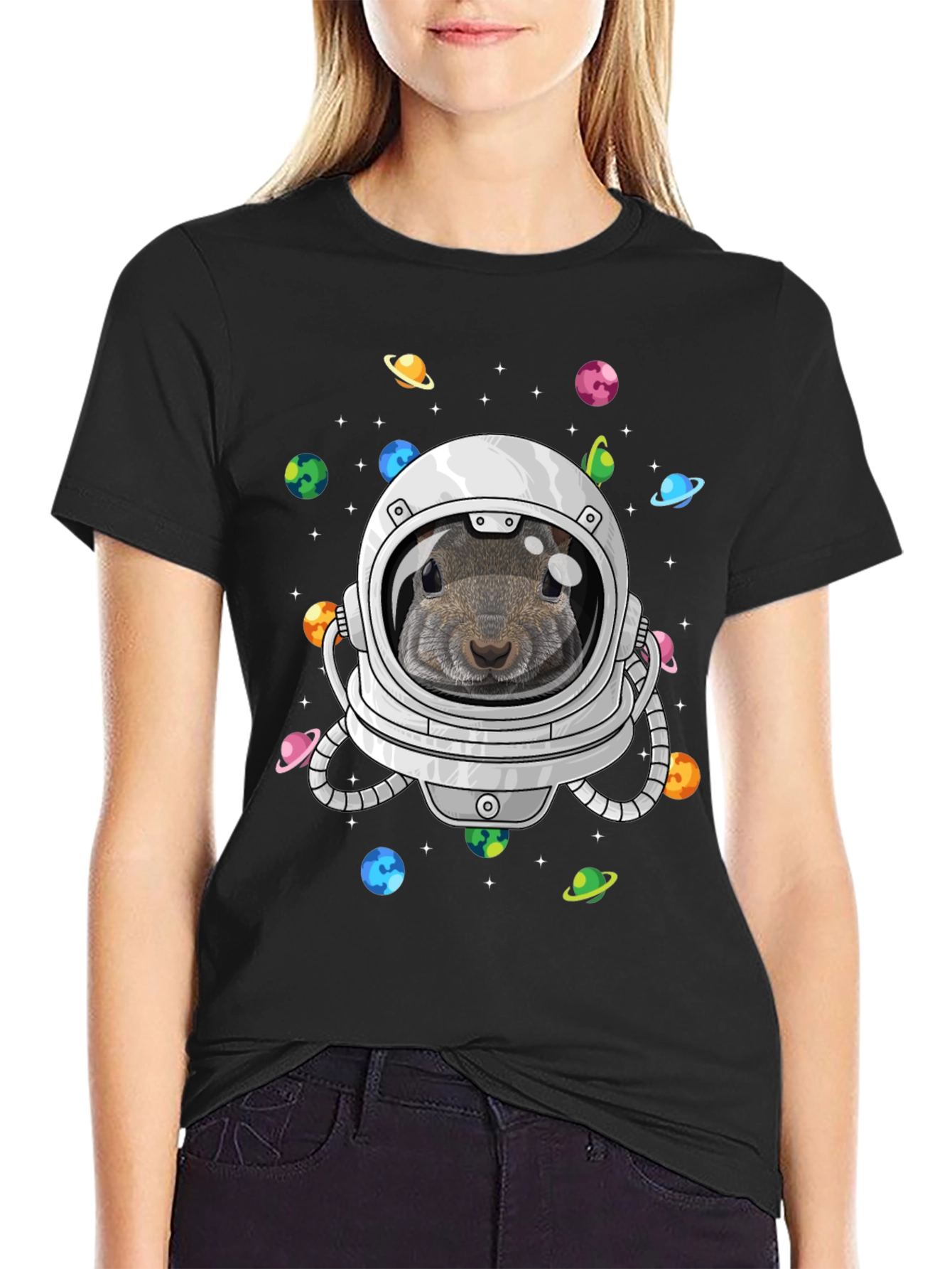 Squirrel Astronaut Graphic T-Shirt