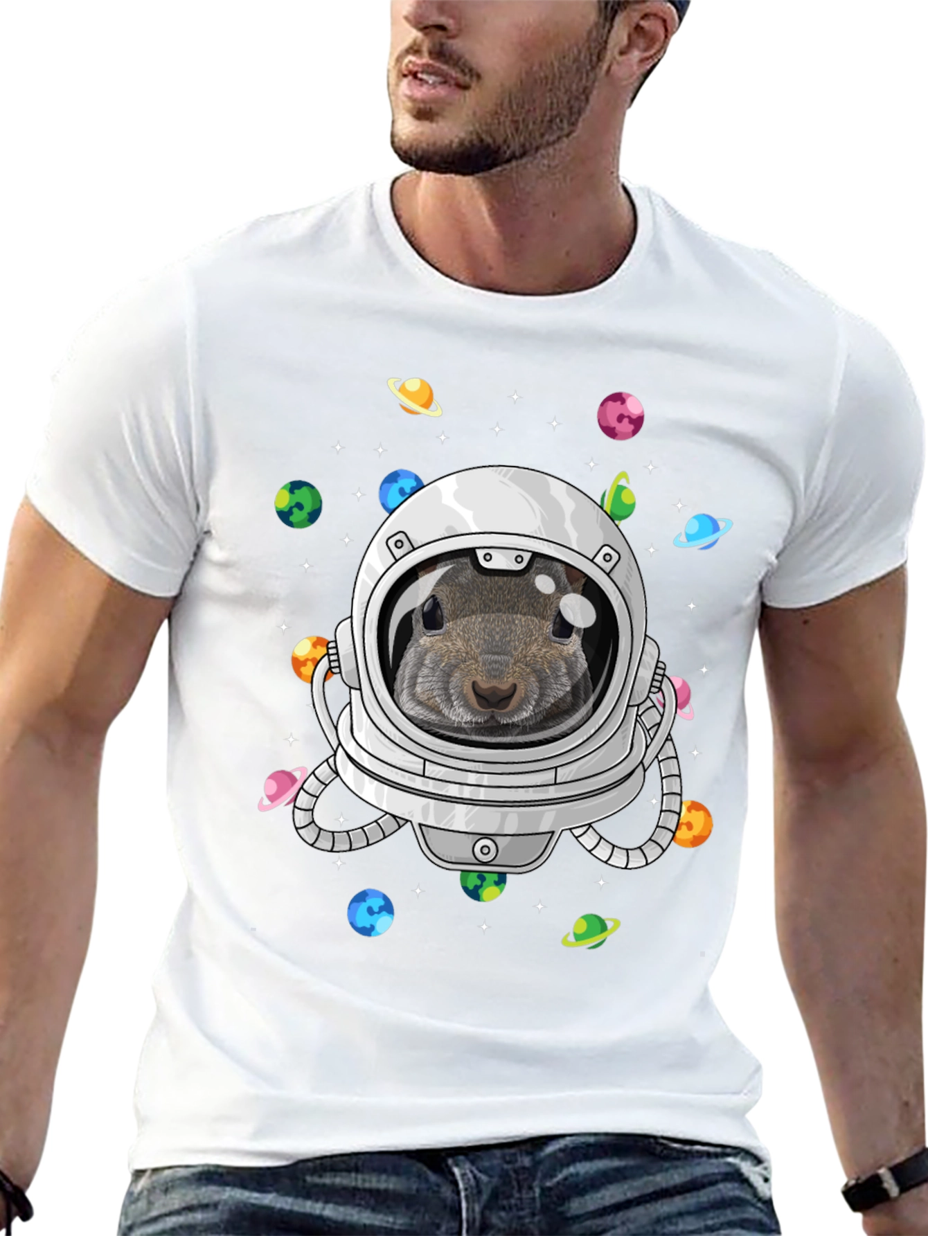 Squirrel Astronaut Graphic T-Shirt
