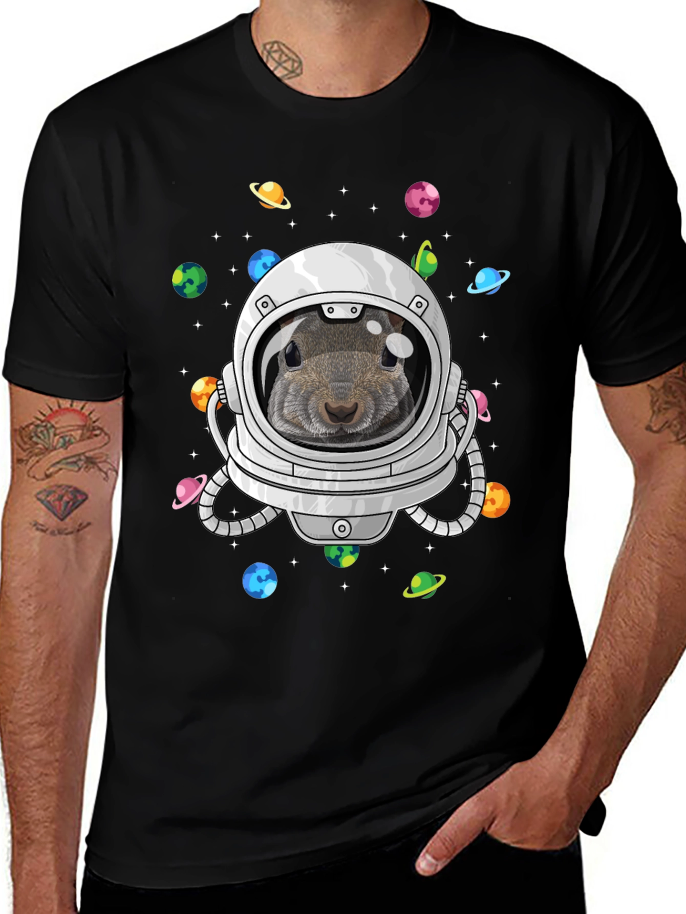 Squirrel Astronaut Graphic T-Shirt