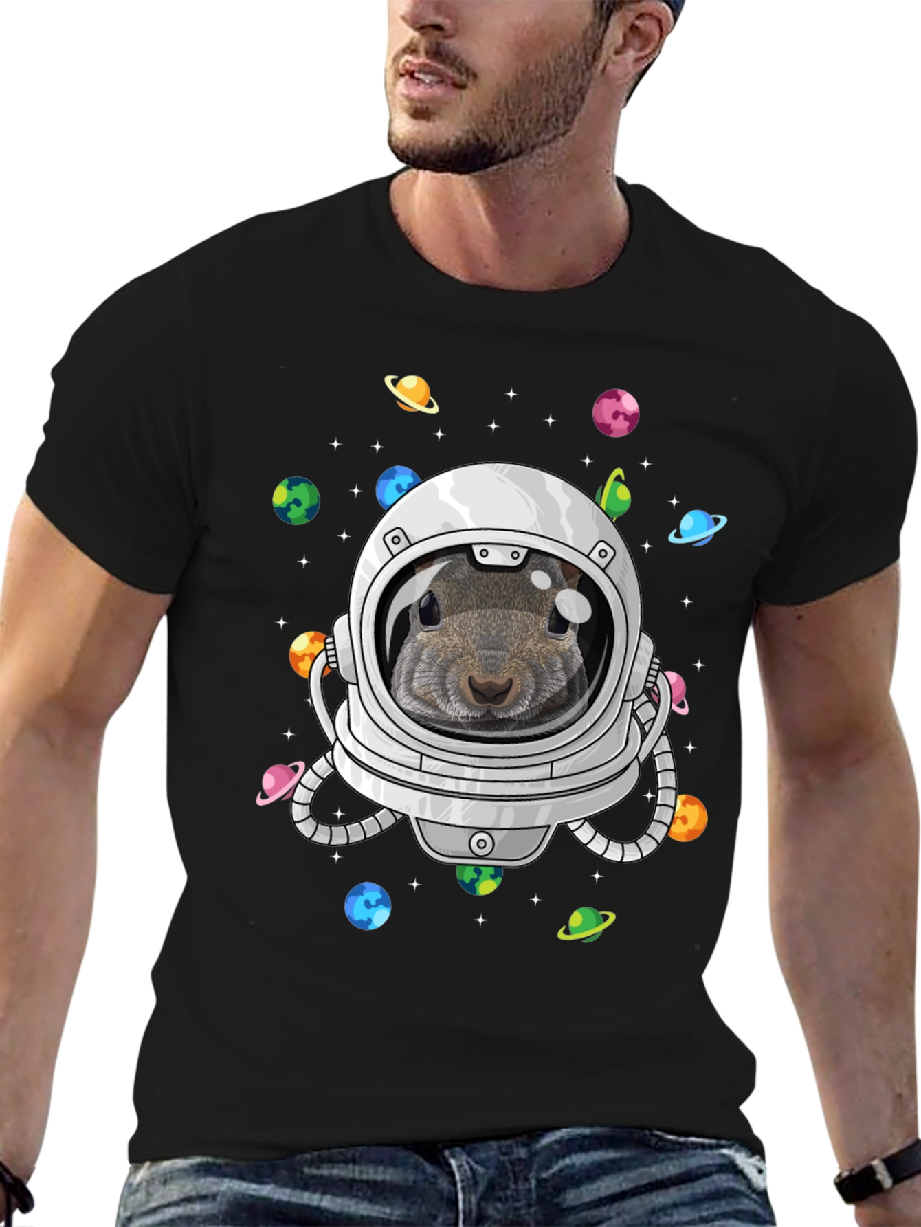 Squirrel Astronaut Graphic T-Shirt