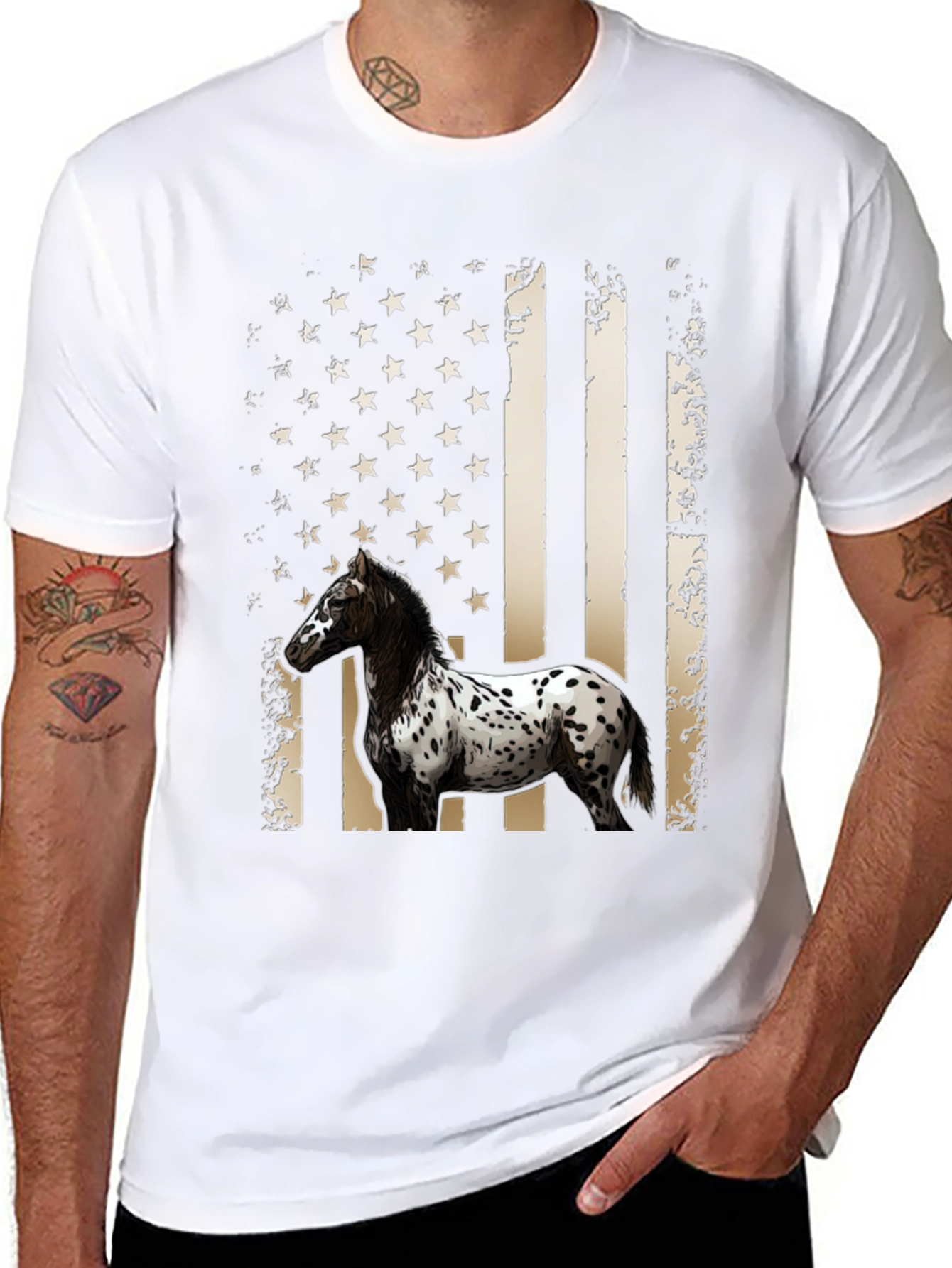 American Flag Horse T-Shirt