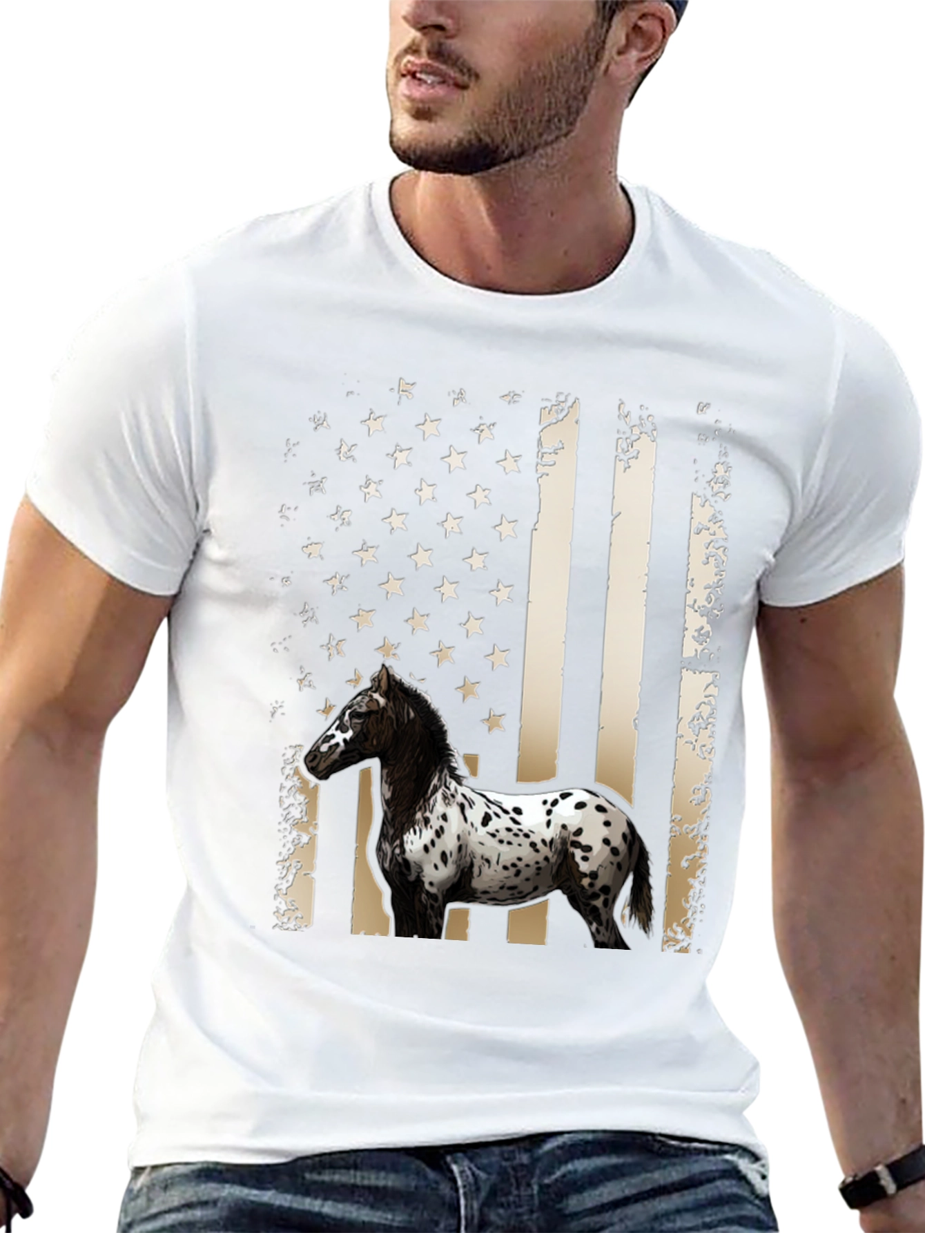 American Flag Horse T-Shirt
