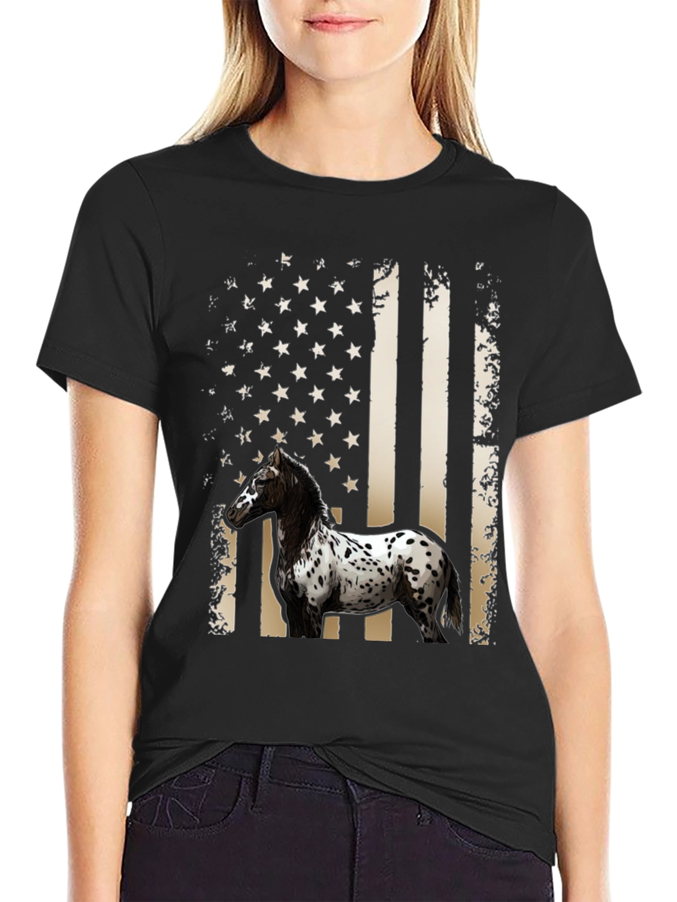 American Flag Horse T-Shirt
