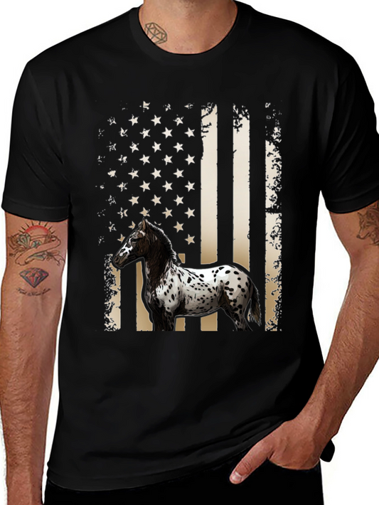 American Flag Horse T-Shirt