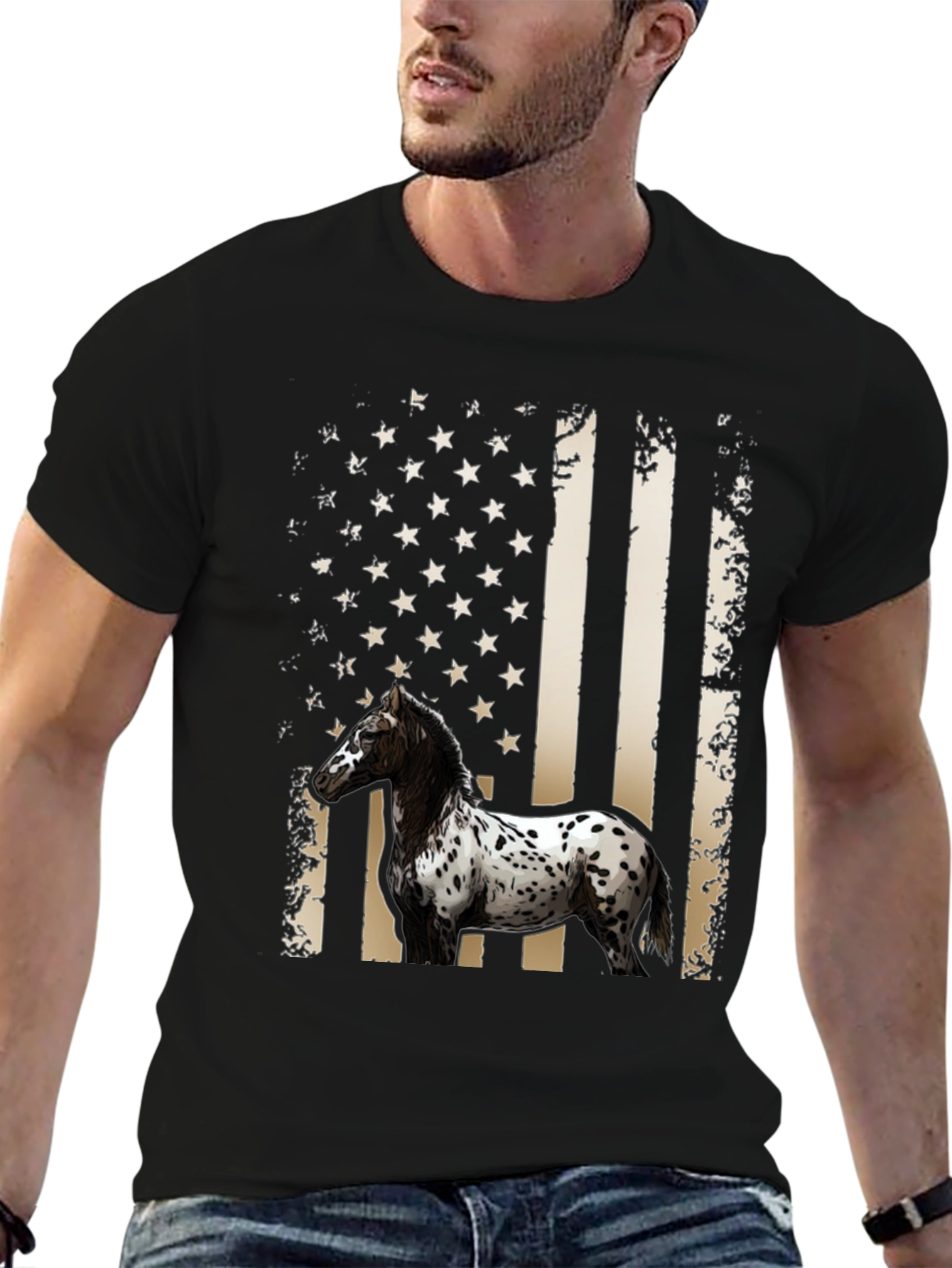 American Flag Horse T-Shirt