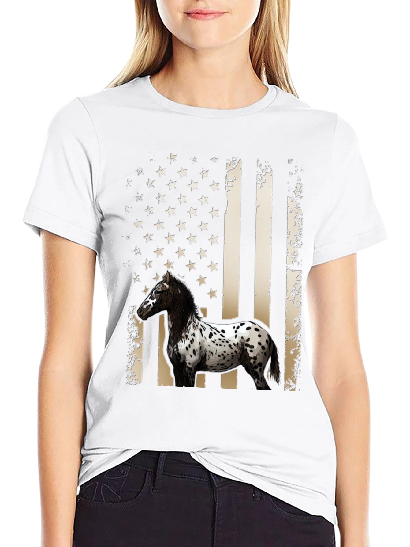 American Flag Horse T-Shirt