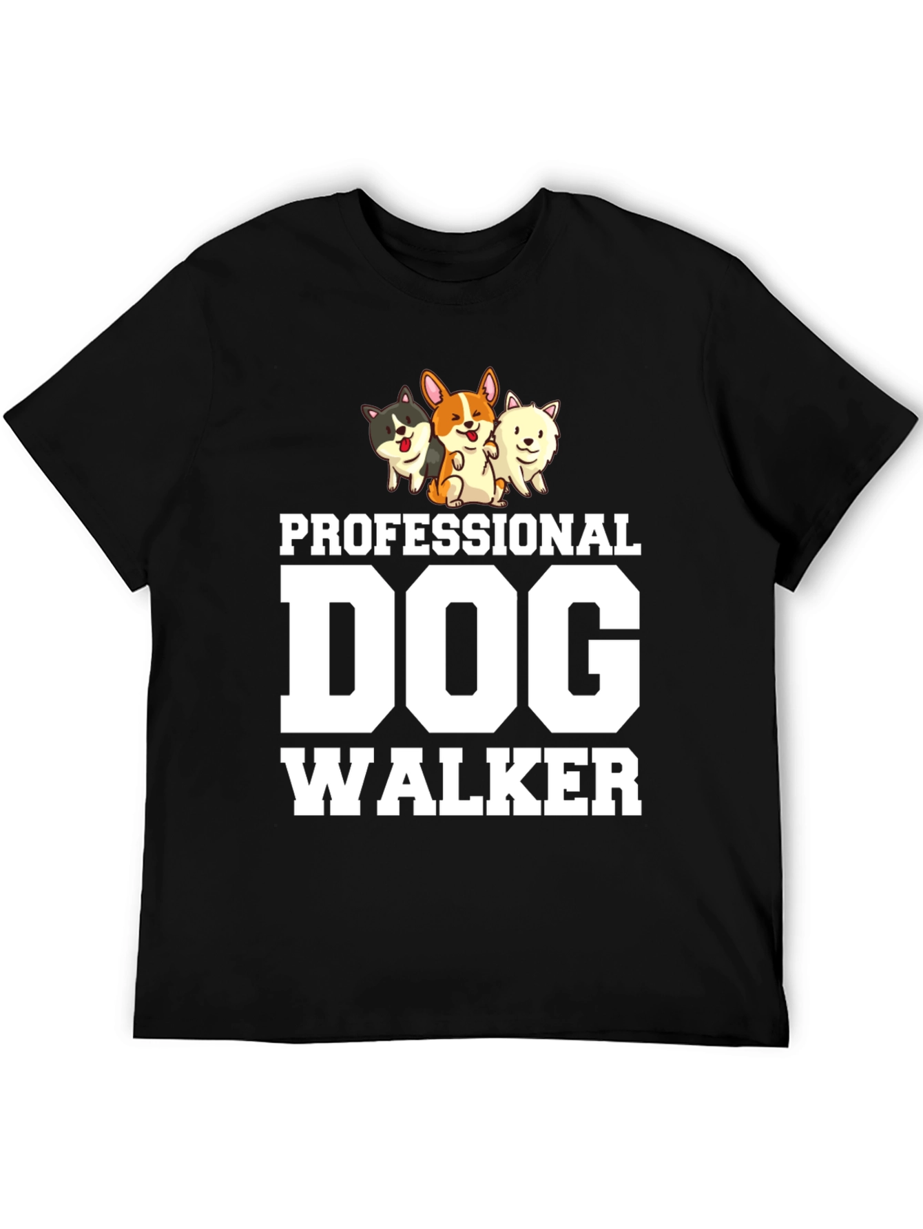 Professional Dog Walker T-Shirt Cute Corgi
