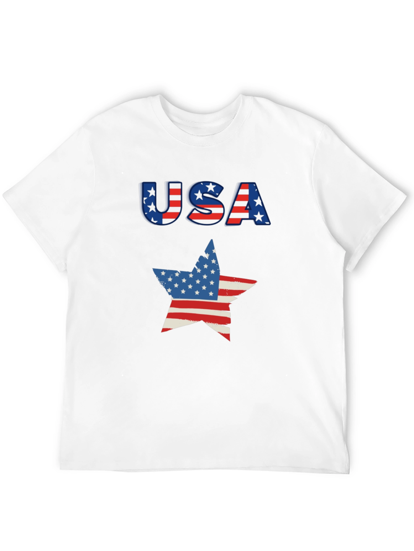 USA Flag Star Graphic Tee - Patriotic Pride