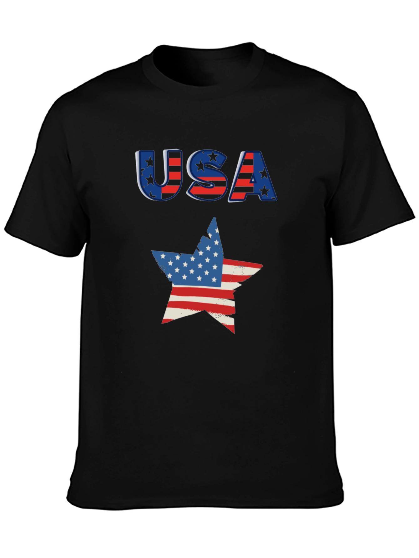 USA Flag Star Graphic Tee - Patriotic Pride