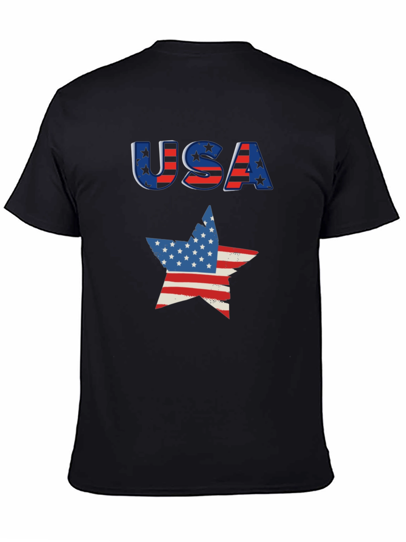 USA Flag Star Graphic Tee - Patriotic Pride