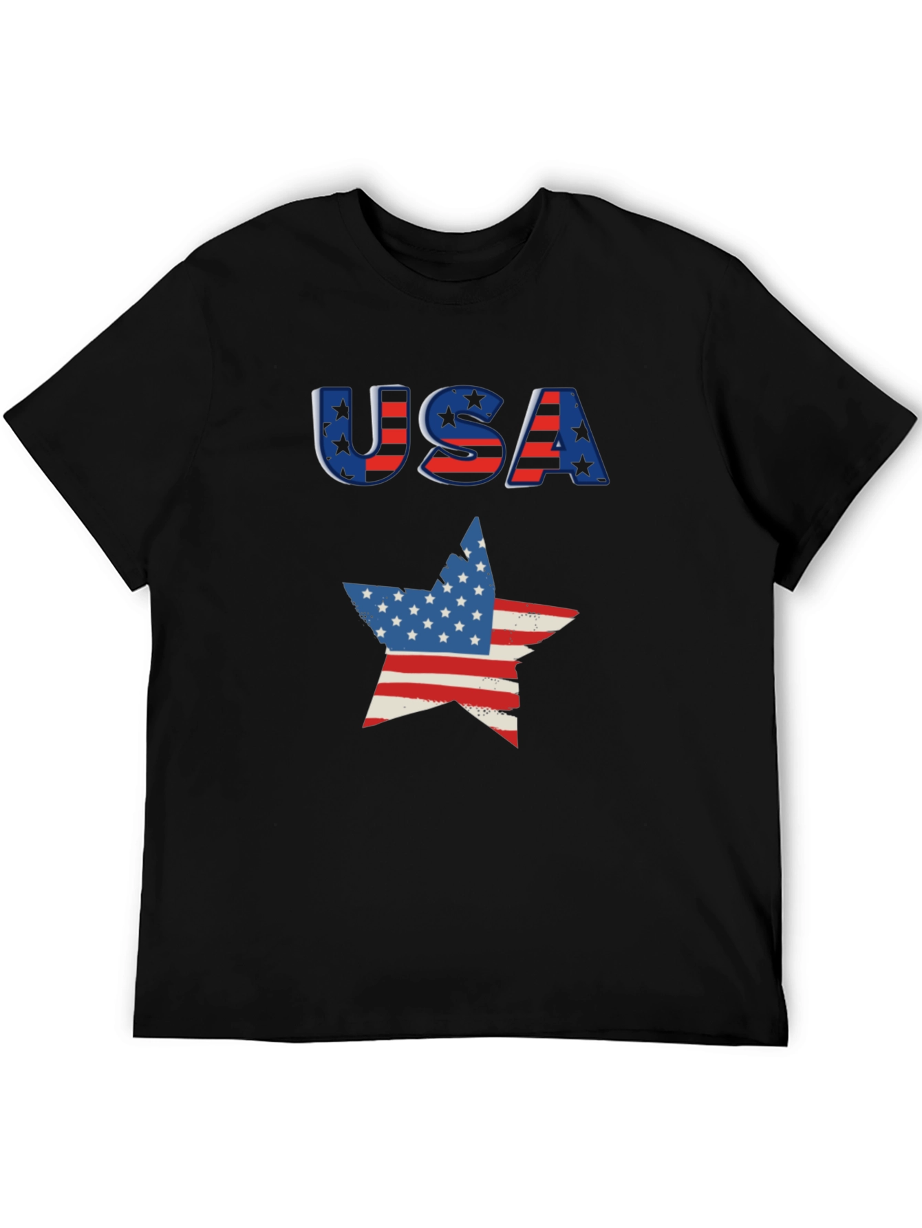 USA Flag Star Graphic Tee - Patriotic Pride