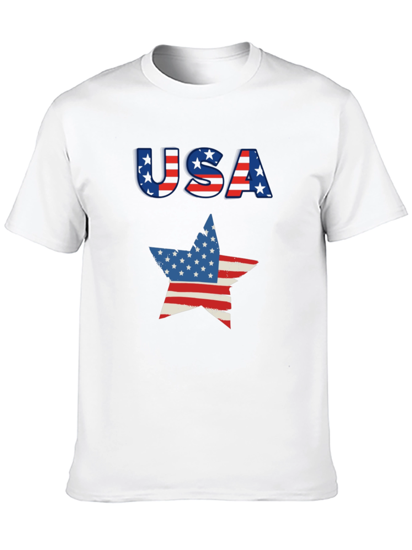USA Flag Star Graphic Tee - Patriotic Pride