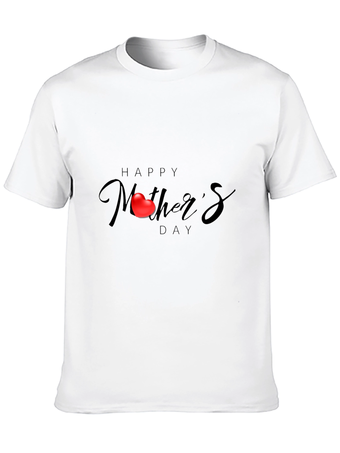 Happy Mothers Day T-Shirt - Heart Design Soft Fabric