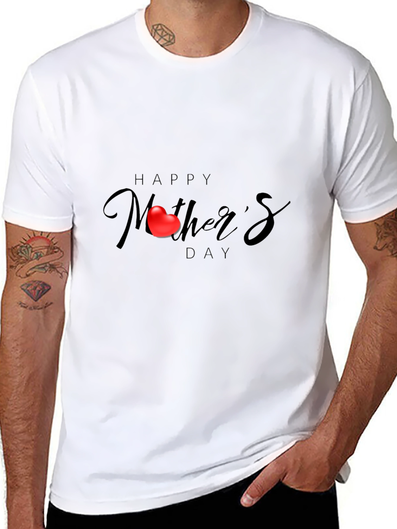 Happy Mothers Day T-Shirt - Heart Design Soft Fabric