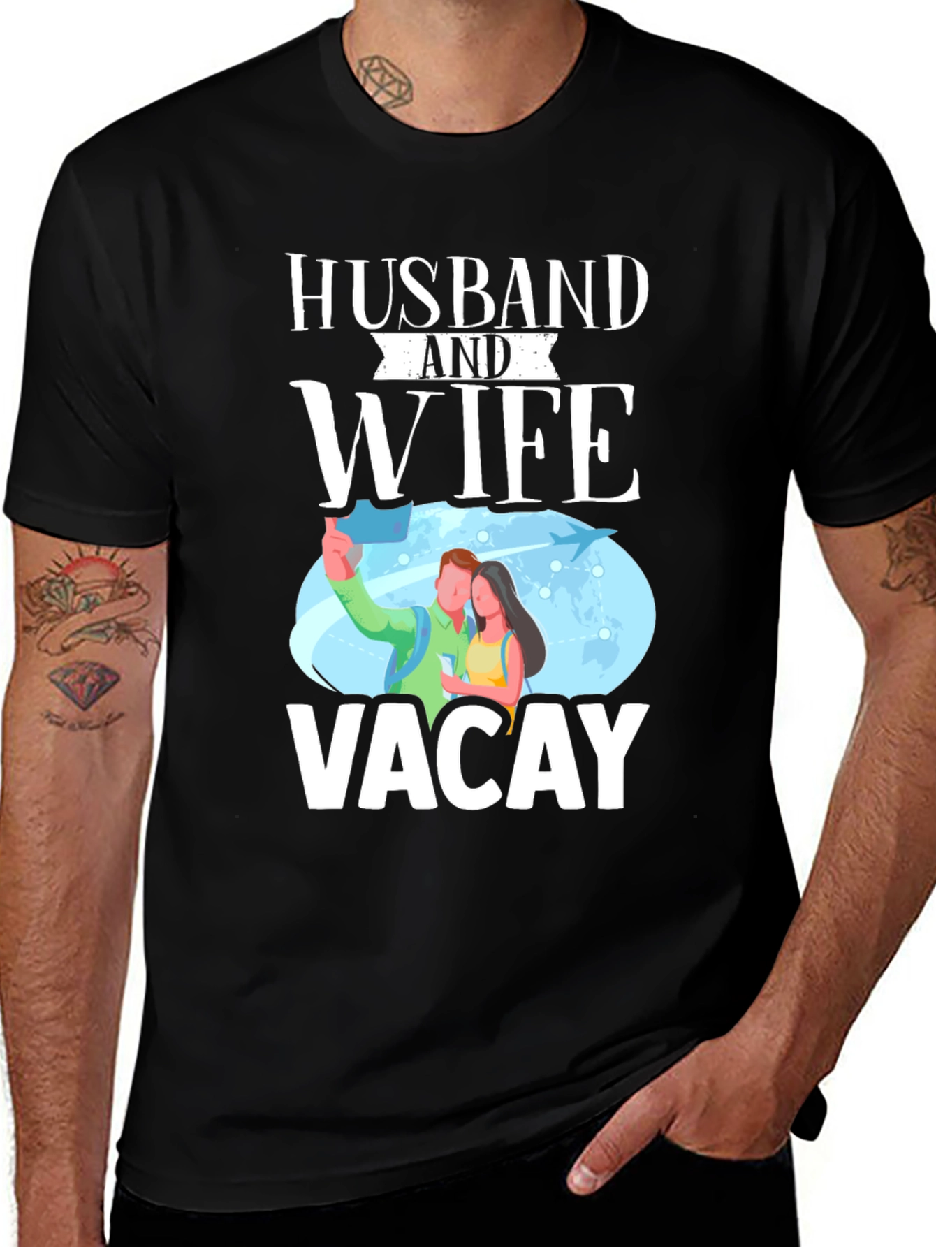 Husband and Wife Vacay Graphic T-Shirt