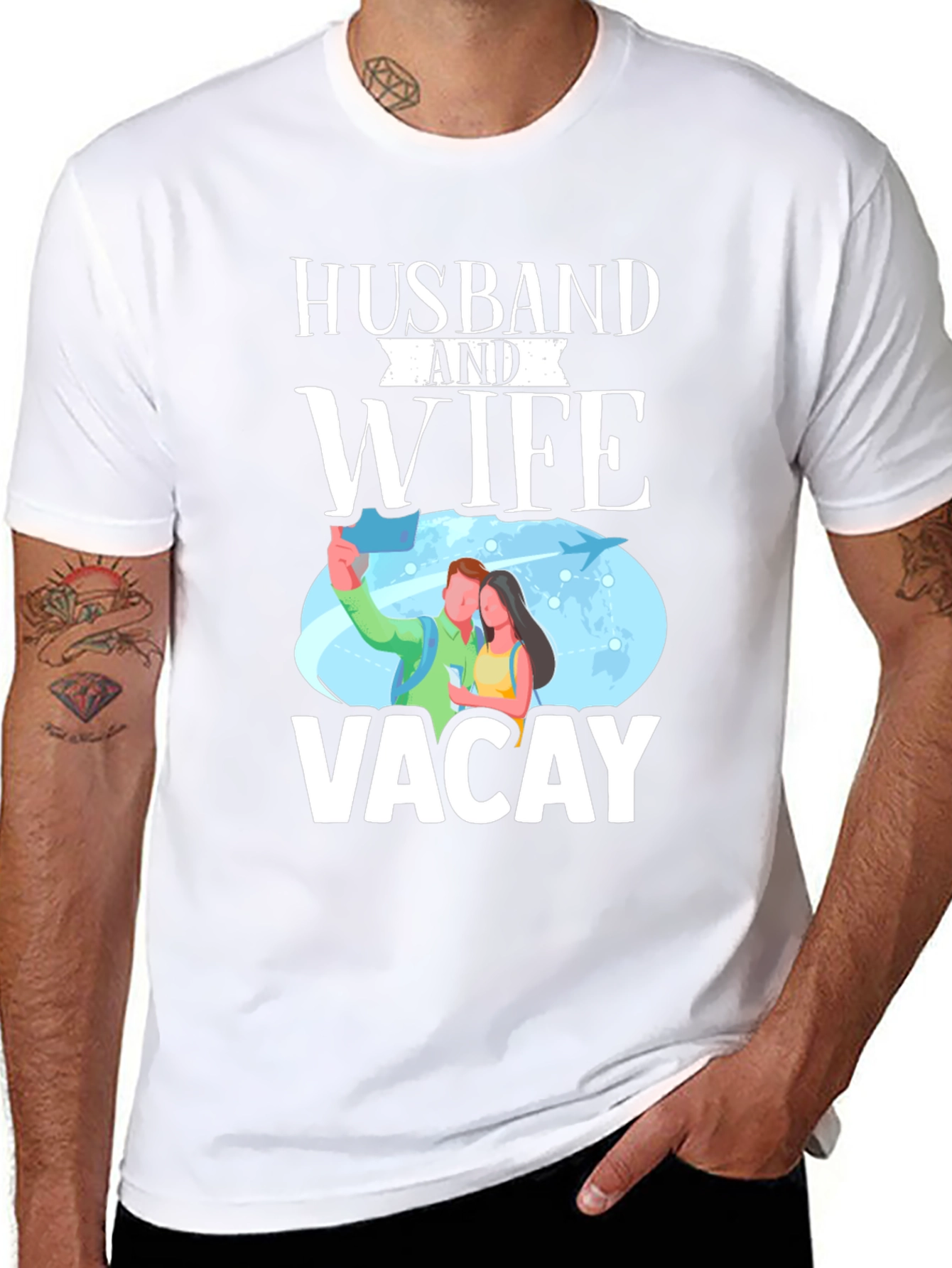 Husband and Wife Vacay Graphic T-Shirt
