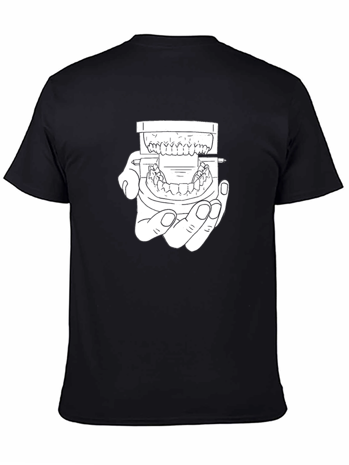 Dental Model Graphic Tee - Black Cotton Dentist Shirt