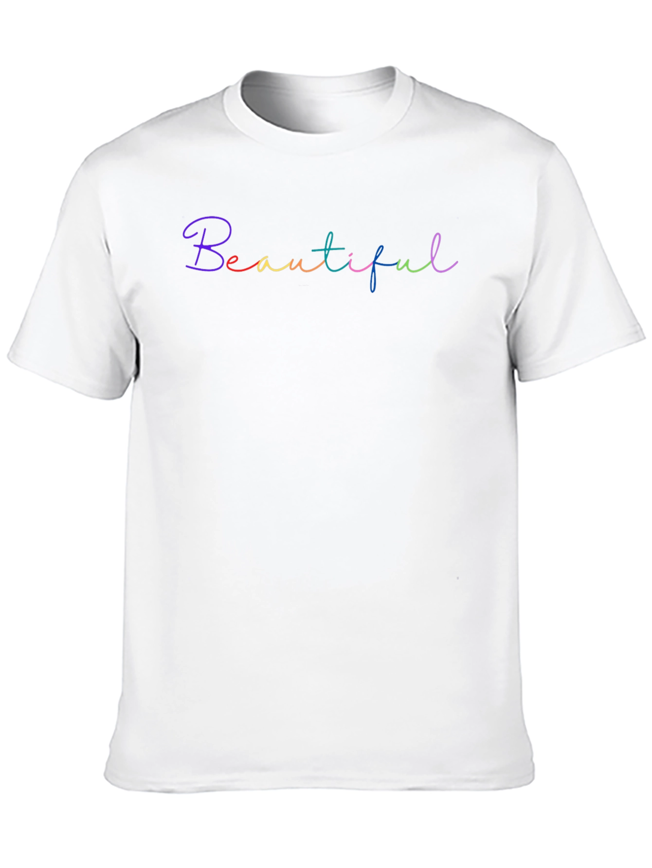 Beautiful Rainbow Script Black T-Shirt