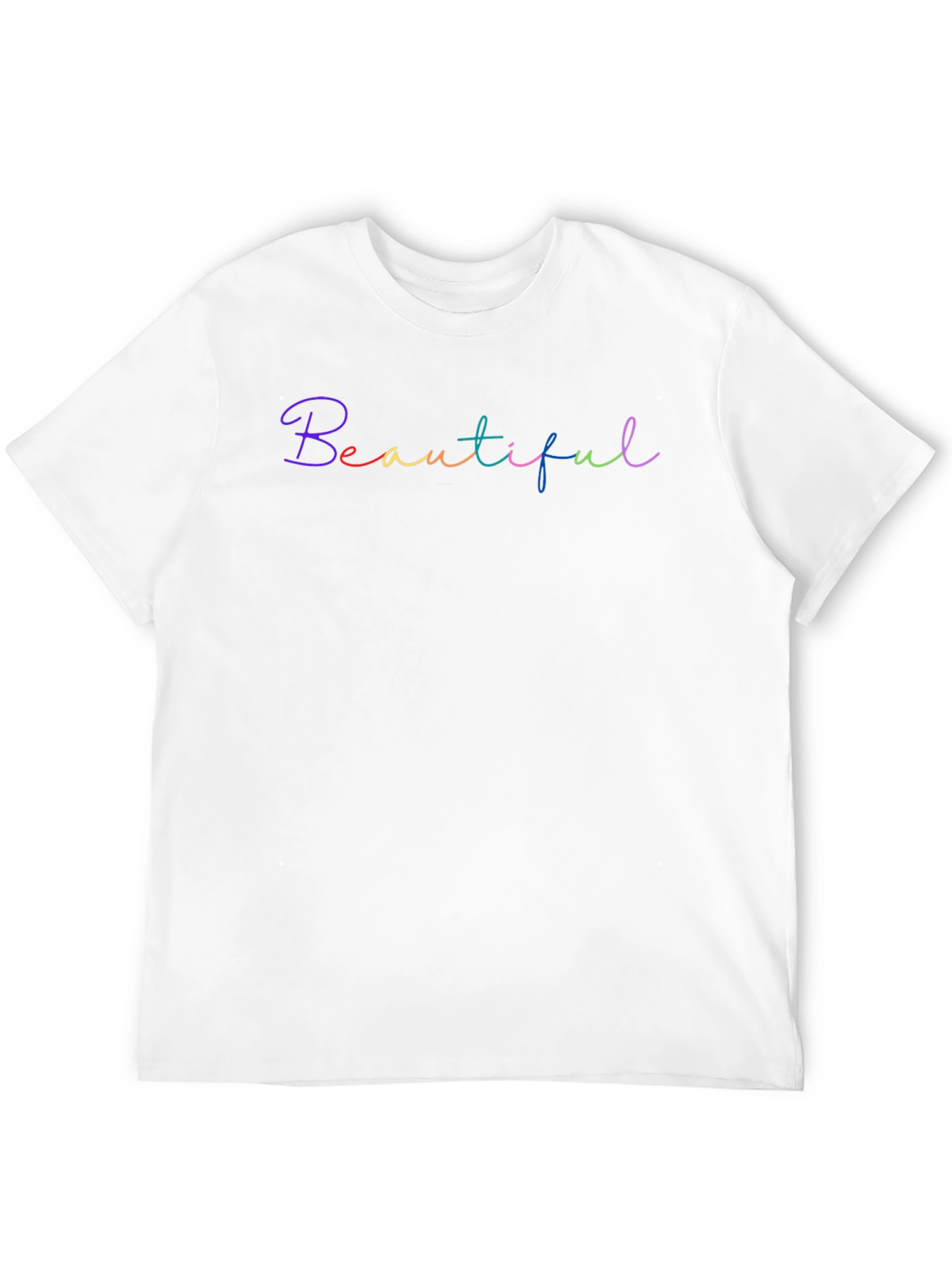Beautiful Rainbow Script Black T-Shirt