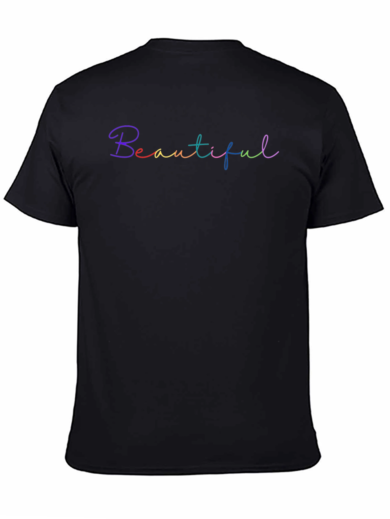 Beautiful Rainbow Script Black T-Shirt