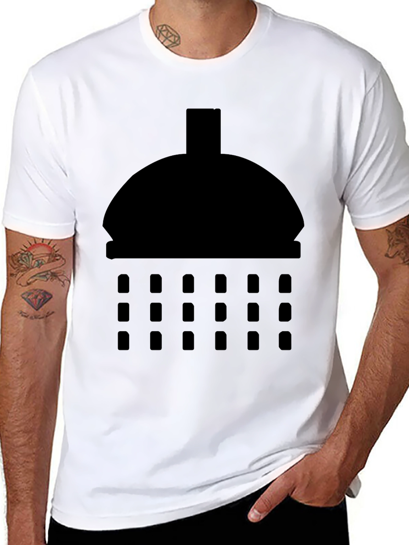 Shower Head Graphic Tee - Modern Black T-Shirt