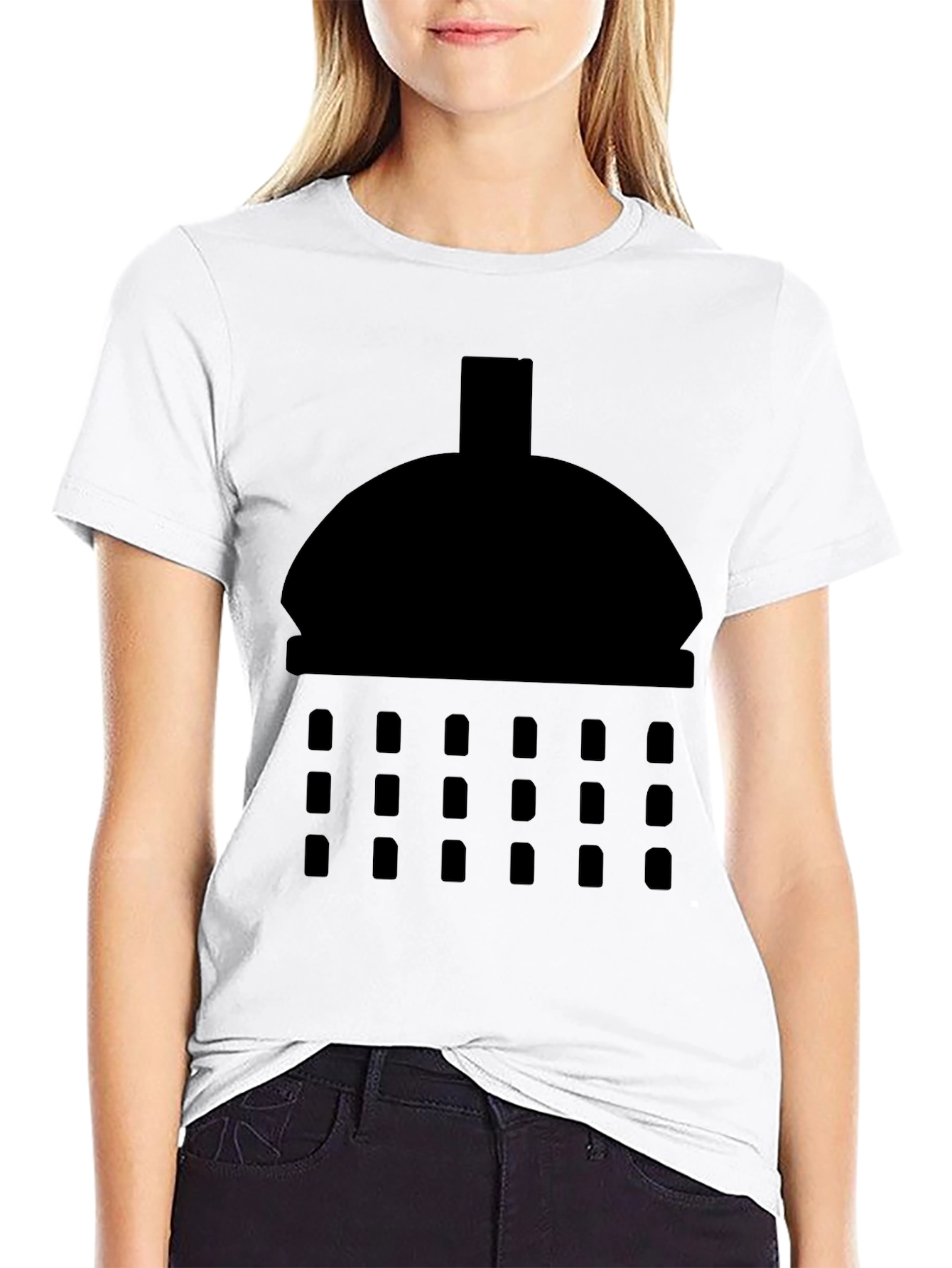Shower Head Graphic Tee - Modern Black T-Shirt