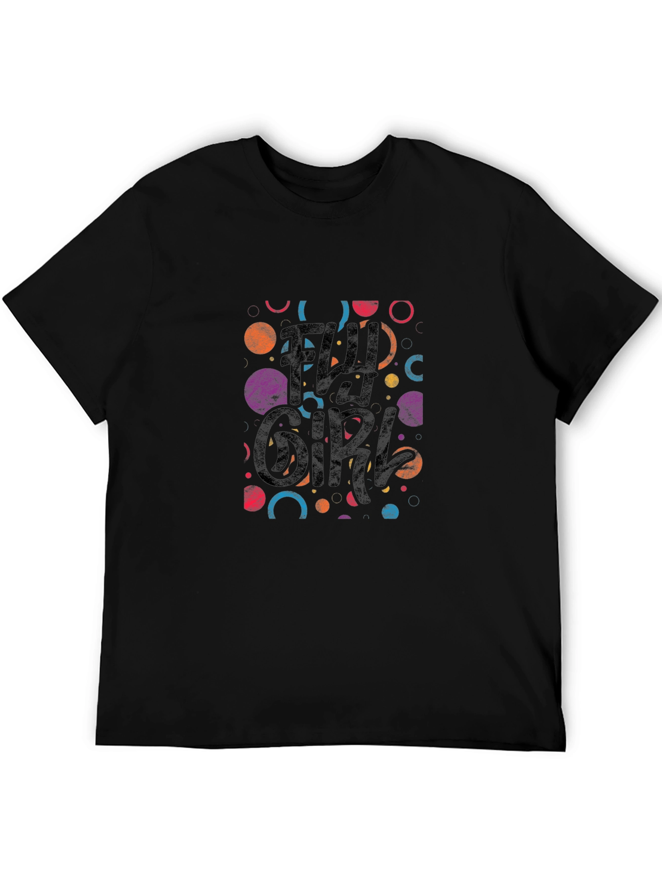 Fly Girl Graphic Tee - Black Cotton Casual T-Shirt