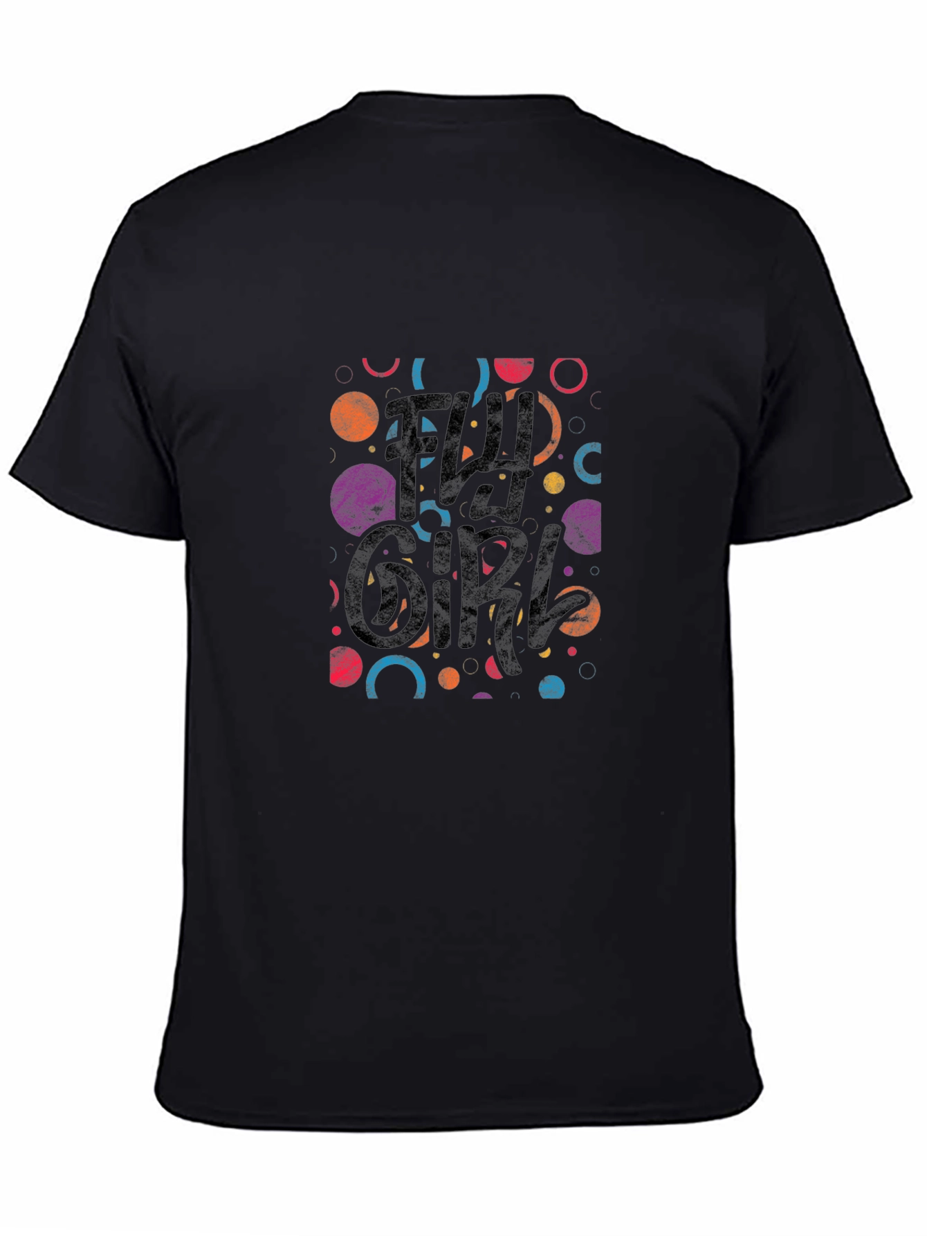 Fly Girl Graphic Tee - Black Cotton Casual T-Shirt