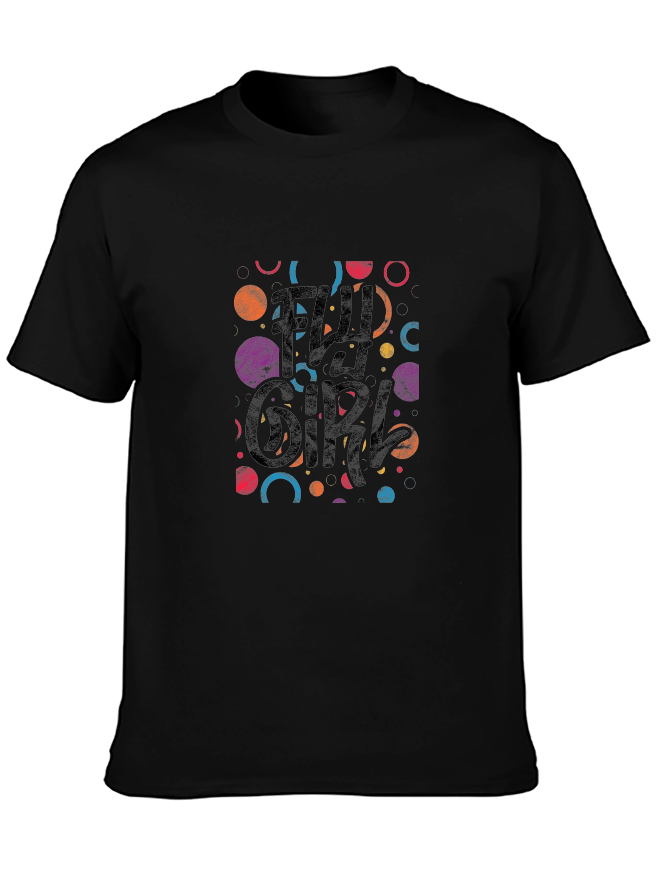 Fly Girl Graphic Tee - Black Cotton Casual T-Shirt