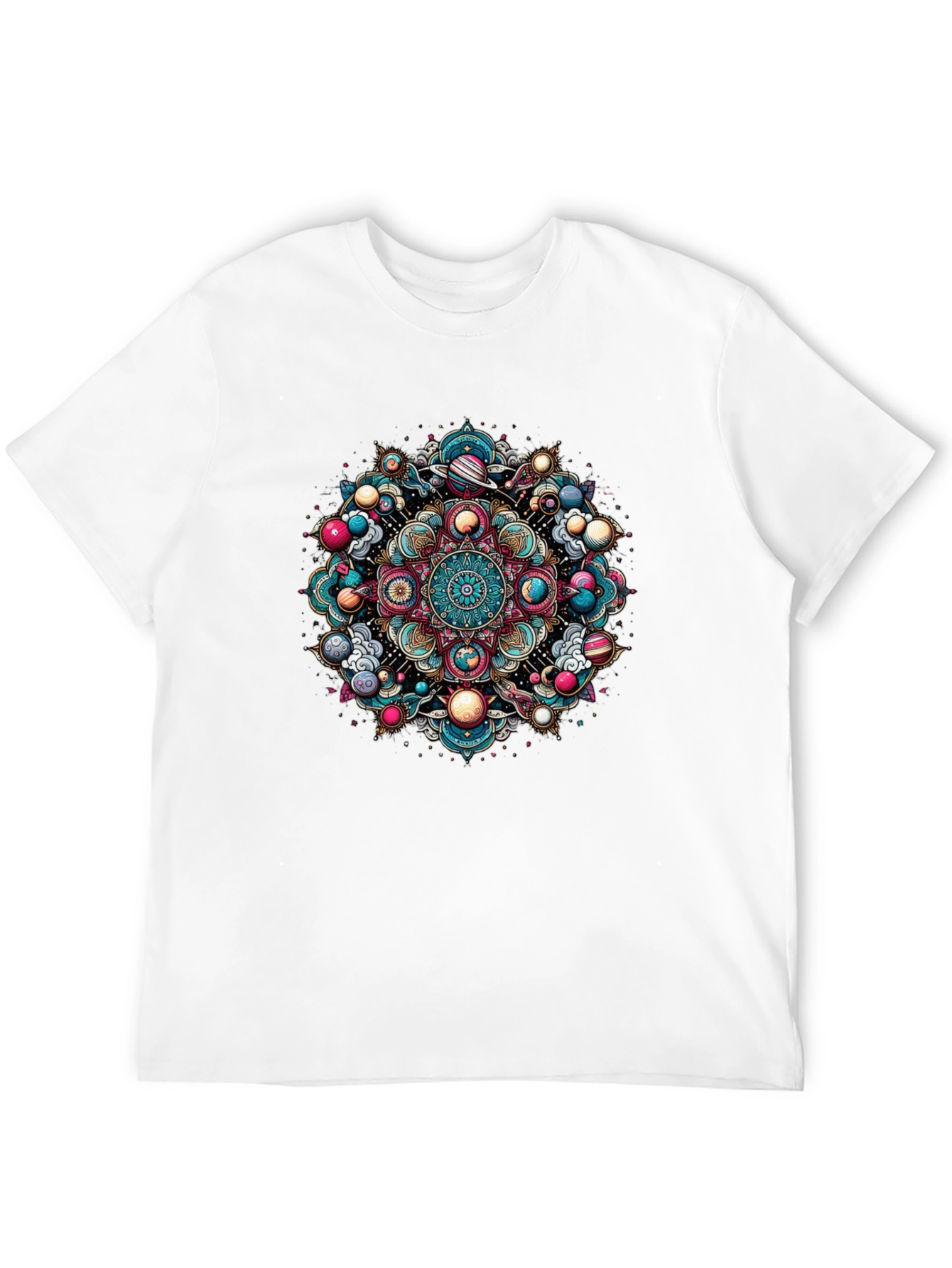 Cosmic Mandala Graphic Tee - Black Unisex T-Shirt