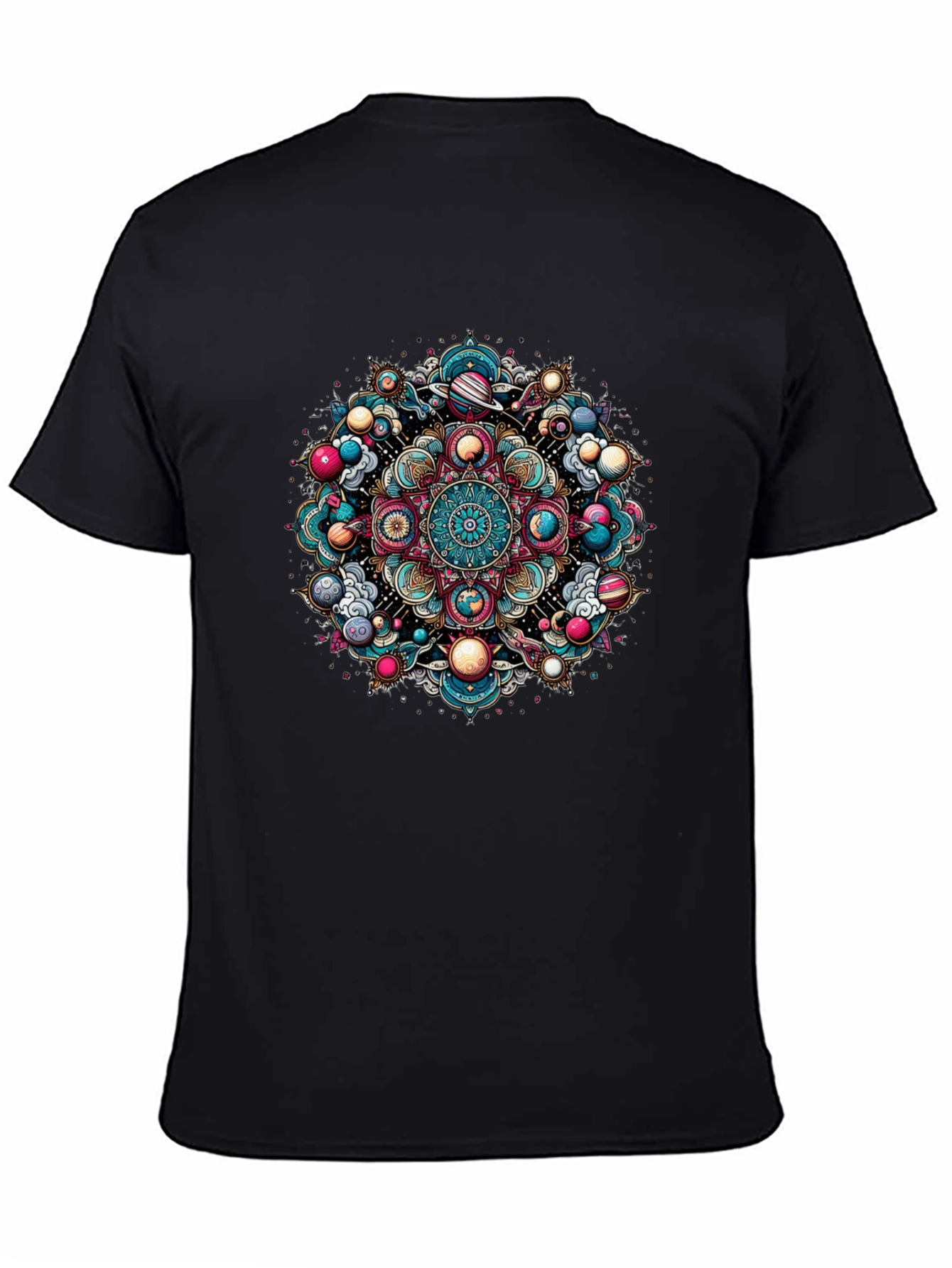 Cosmic Mandala Graphic Tee - Black Unisex T-Shirt