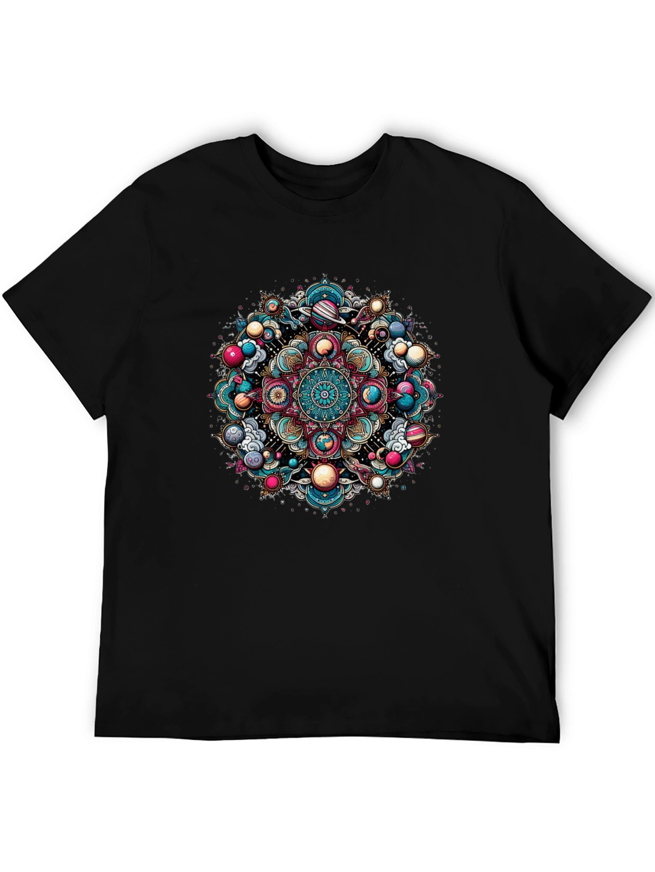 Cosmic Mandala Graphic Tee - Black Unisex T-Shirt