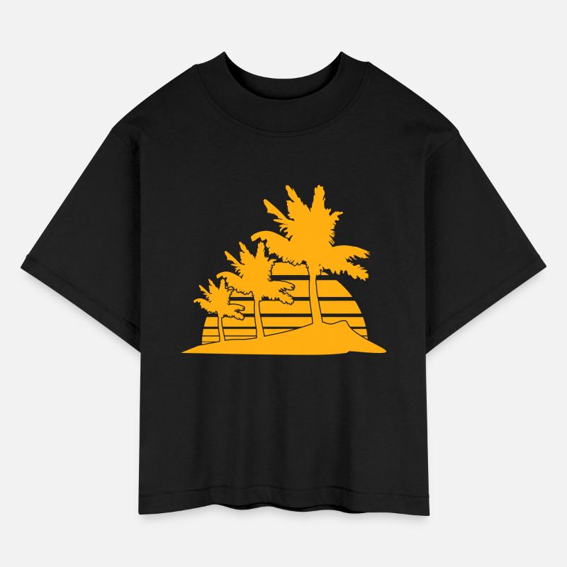 3 Palm Trees Island Tree Stripe Sun Sunset Evening