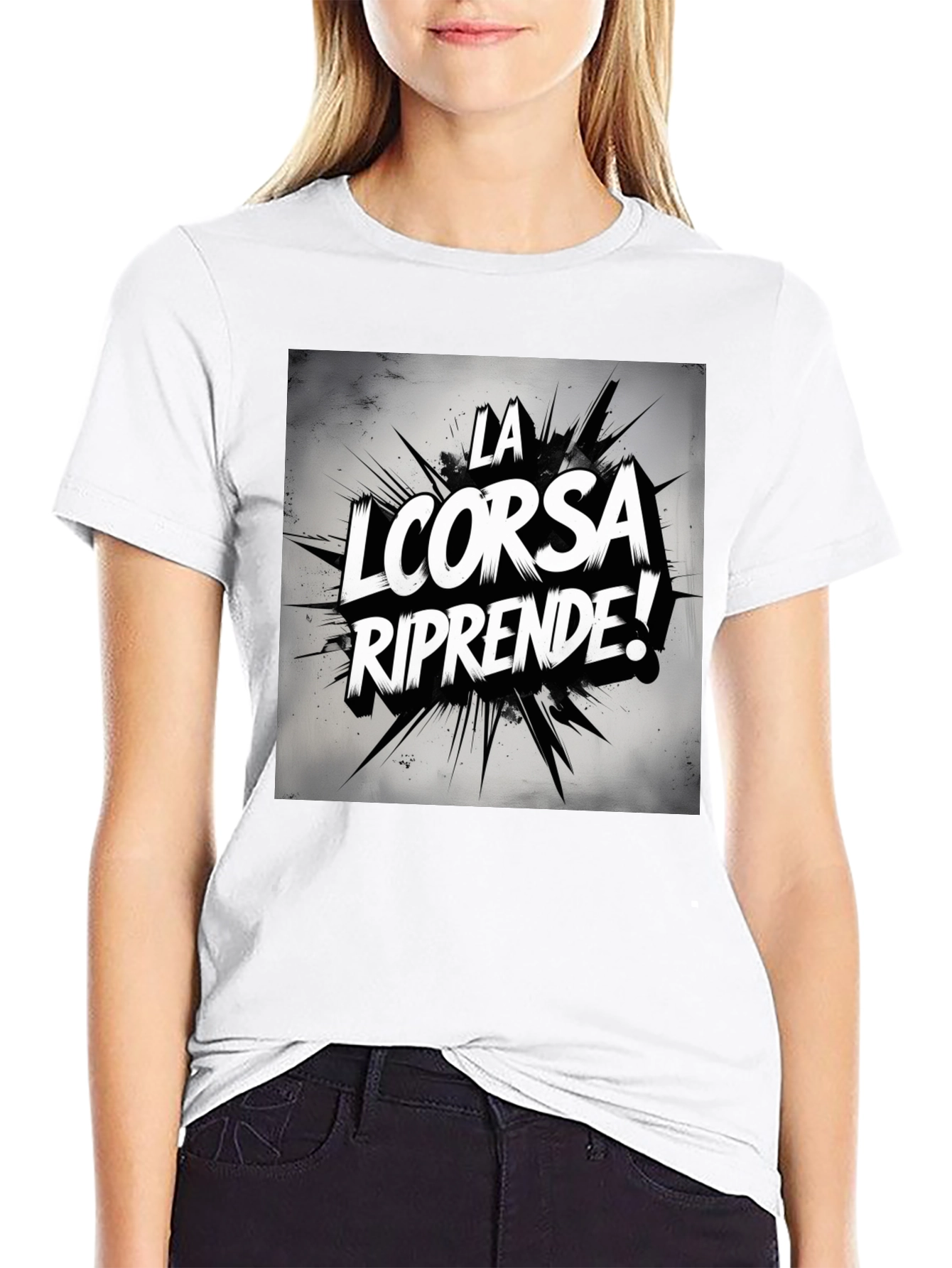 La Corsa Riprende! Graphic Black Tee
