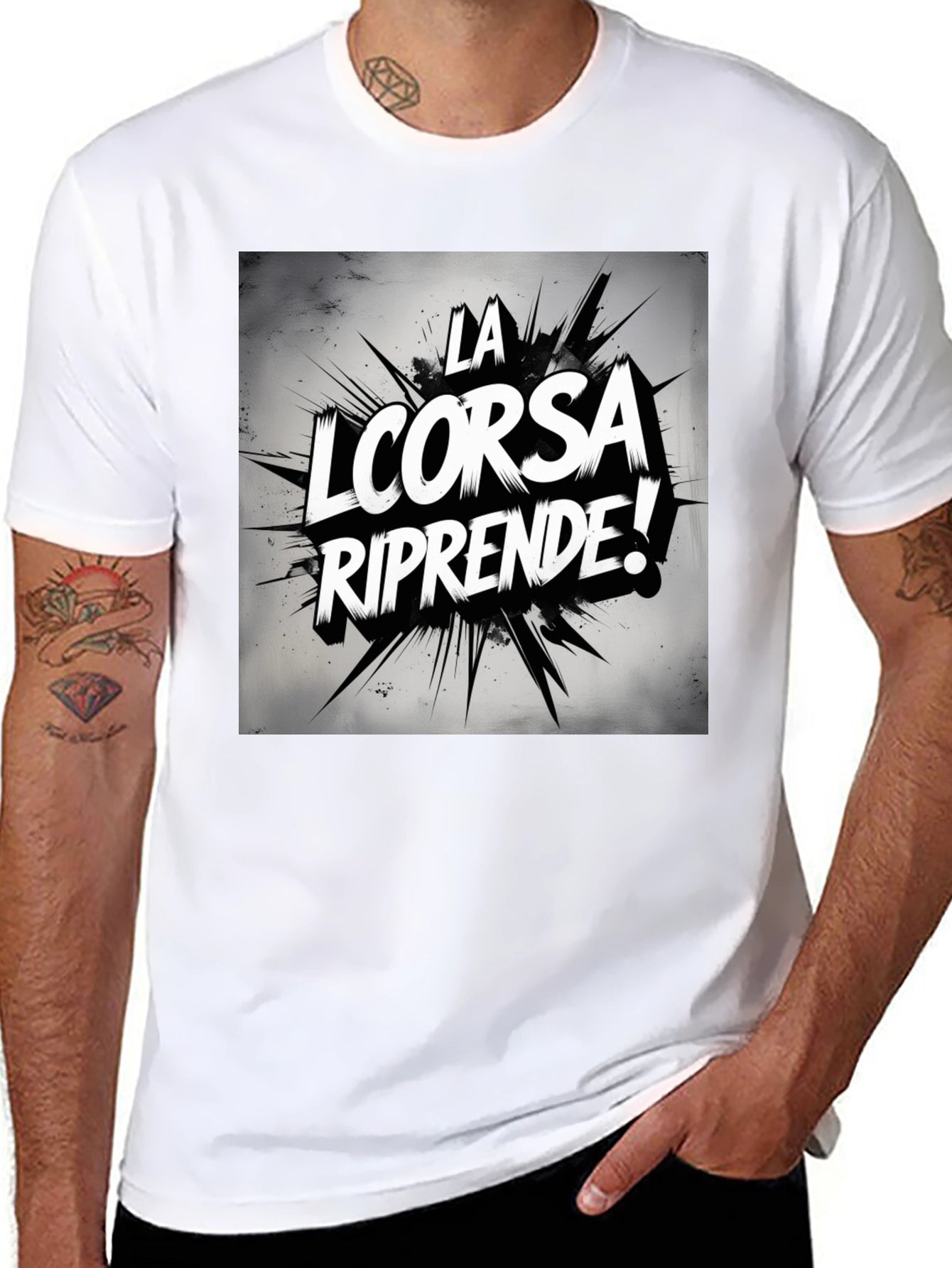 La Corsa Riprende! Graphic Black Tee