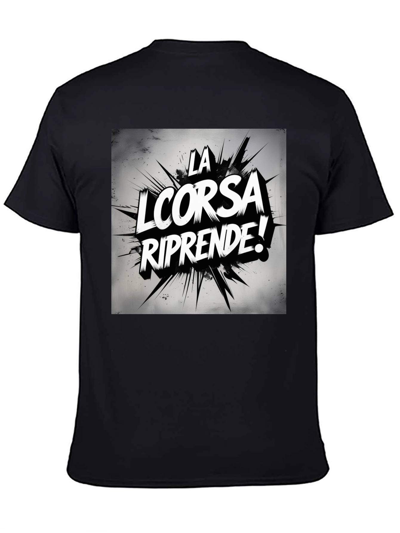 La Corsa Riprende! Graphic Black Tee