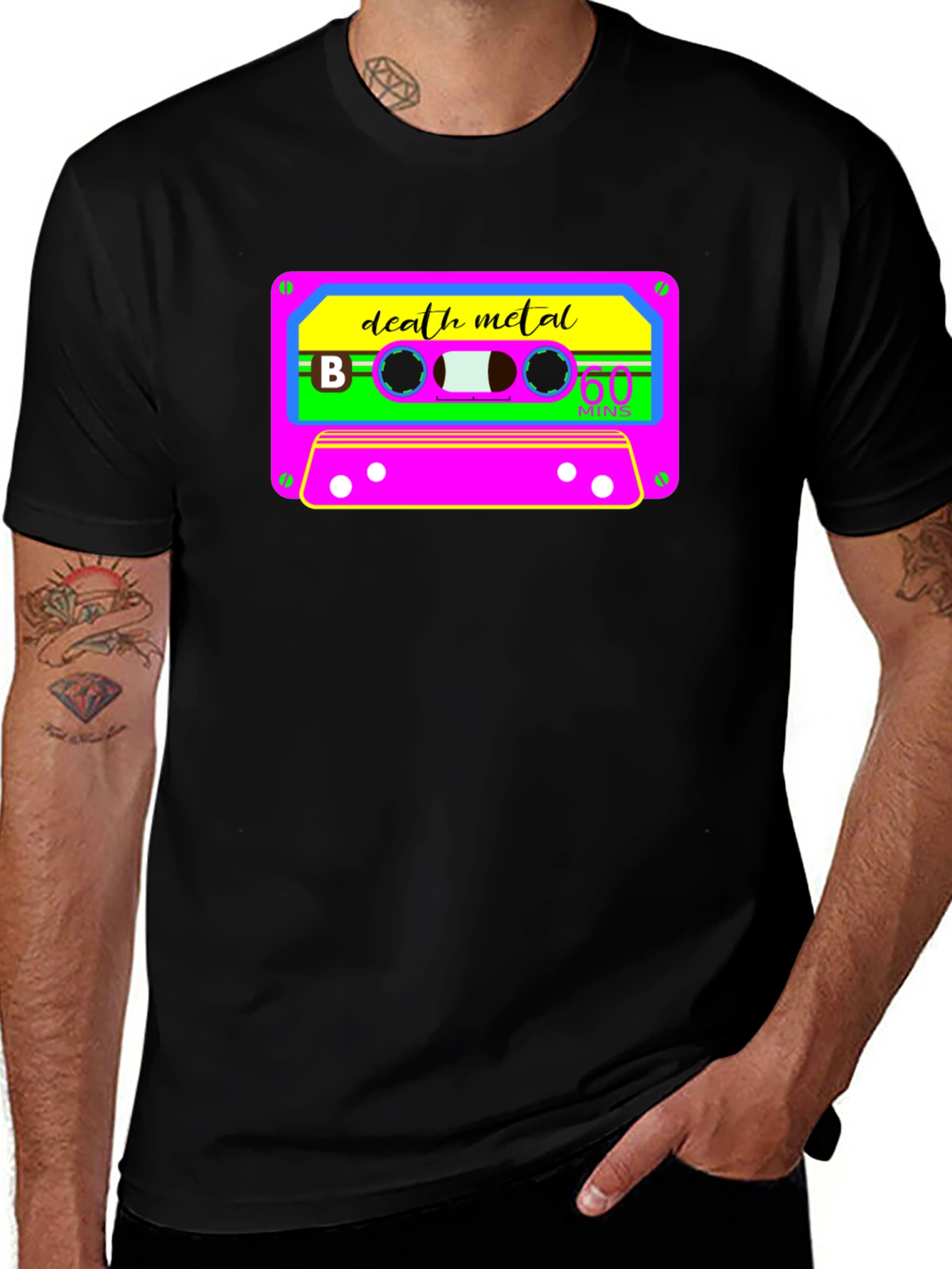 Death Metal Cassette Tape Graphic T-Shirt