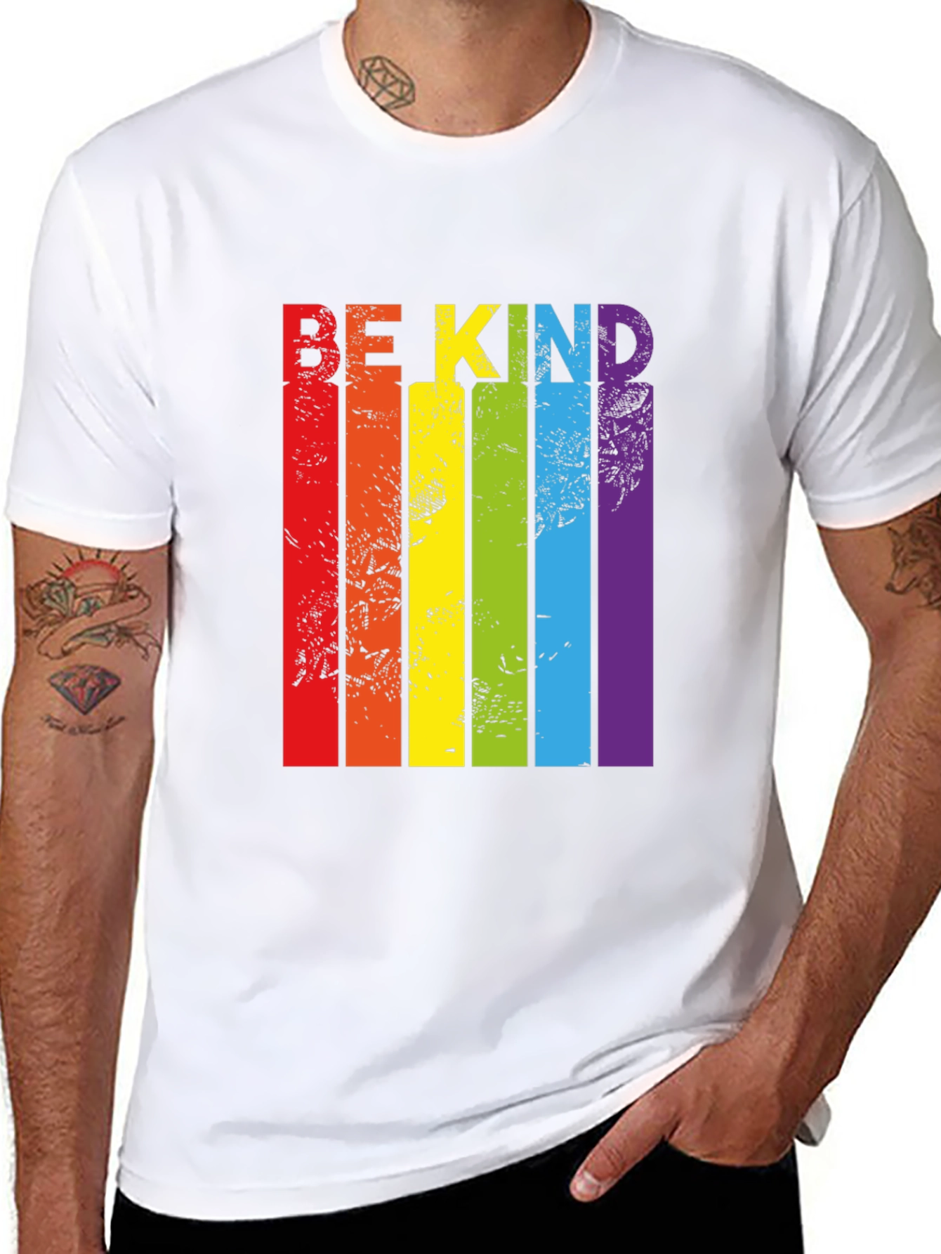 Be Kind Rainbow Pride T-Shirt - Unisex Black Tee