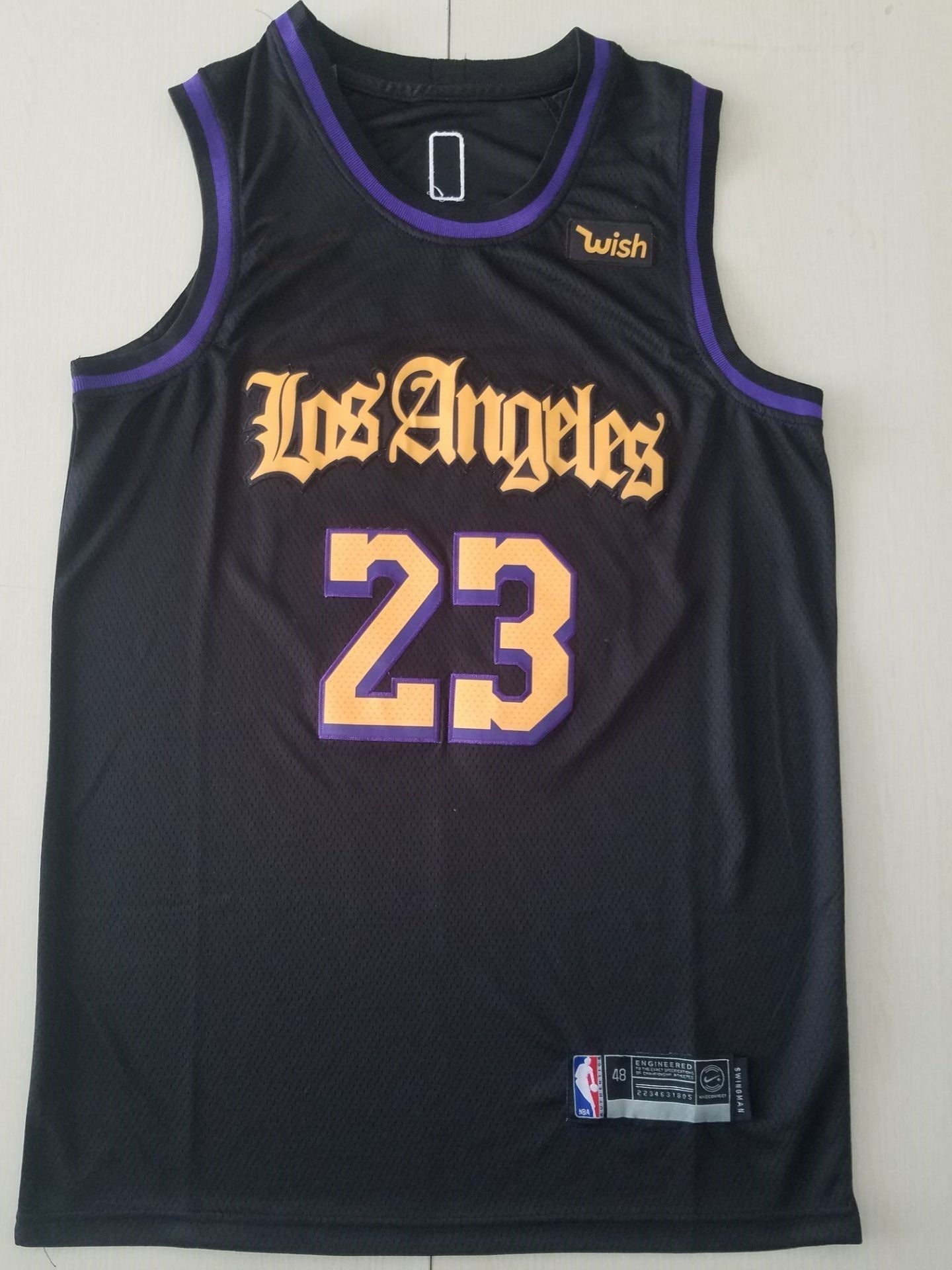 Men's Los Angeles Lakers LeBron James #23 Black Swingman Jerseys