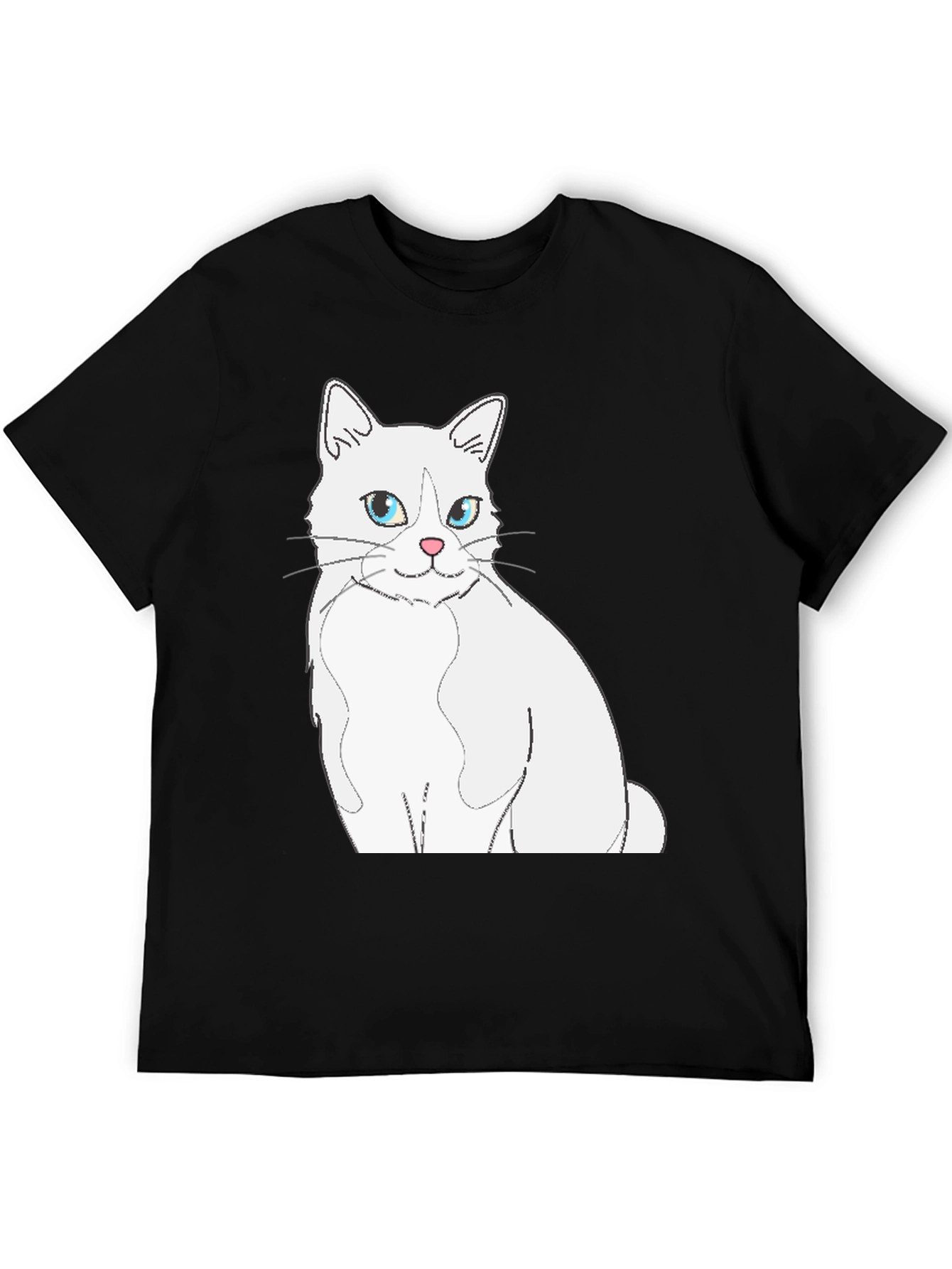Cat Graphic Black T-Shirt for Men