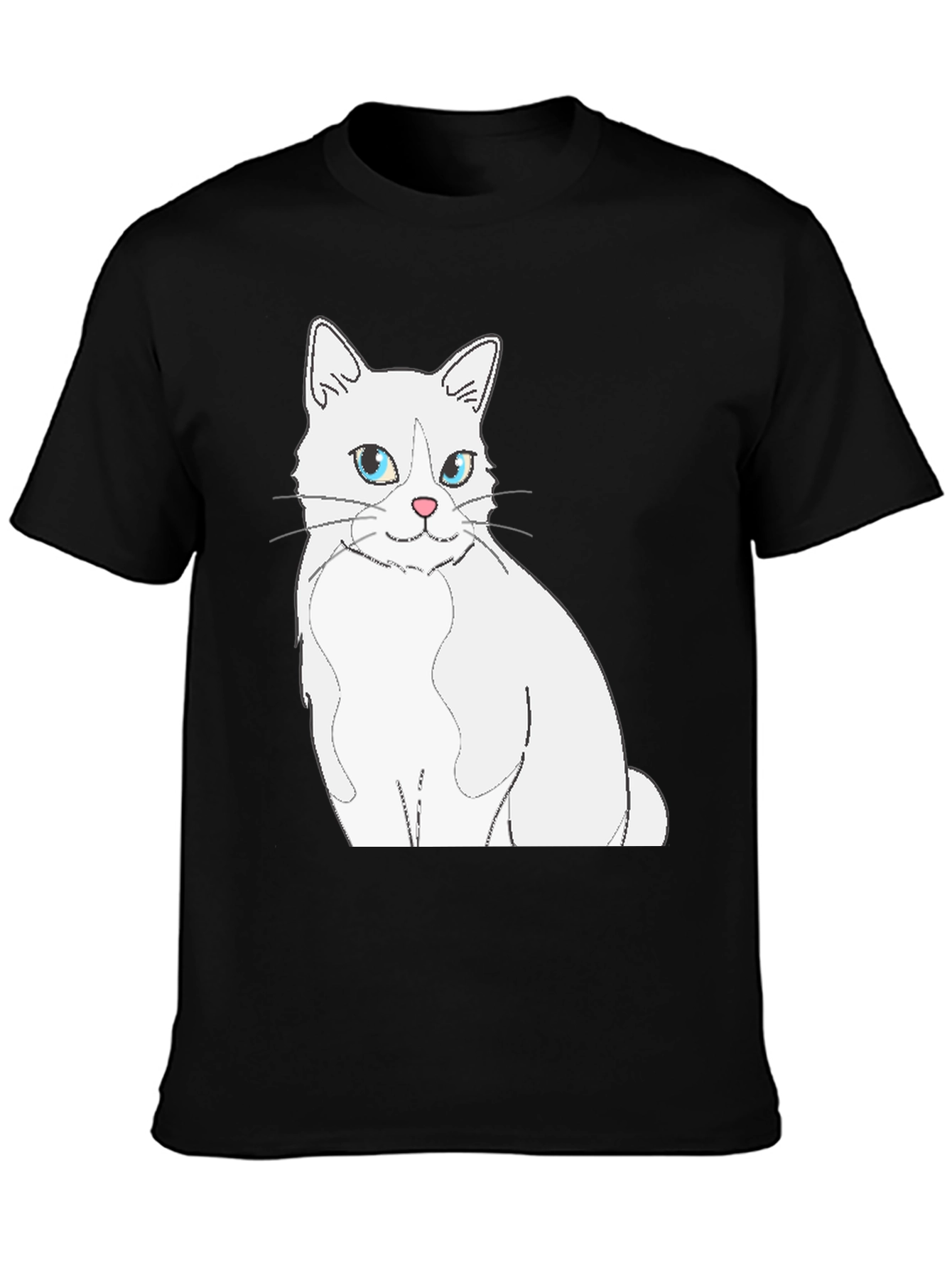 Cat Graphic Black T-Shirt for Men