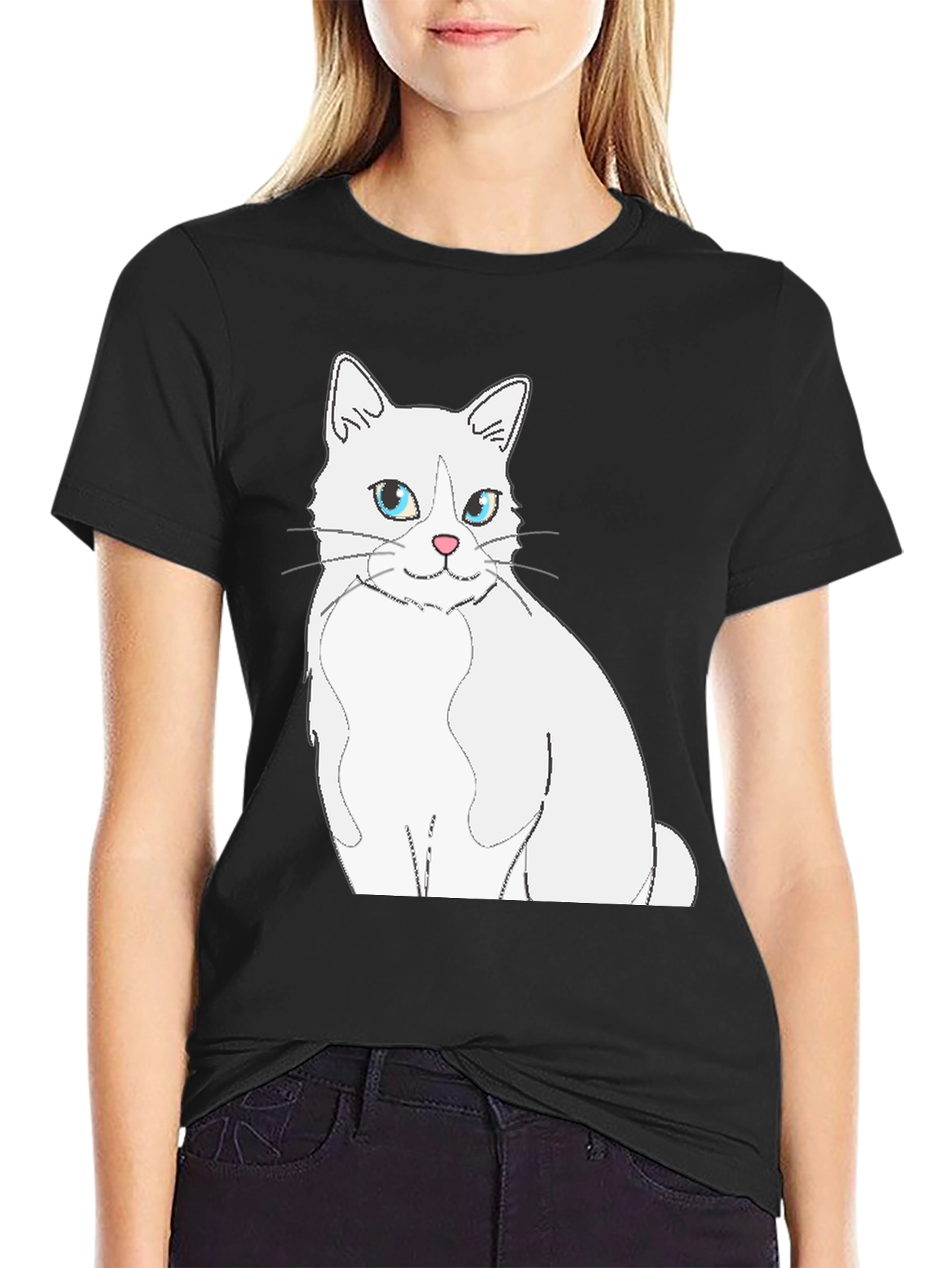 Cat Graphic Black T-Shirt for Men